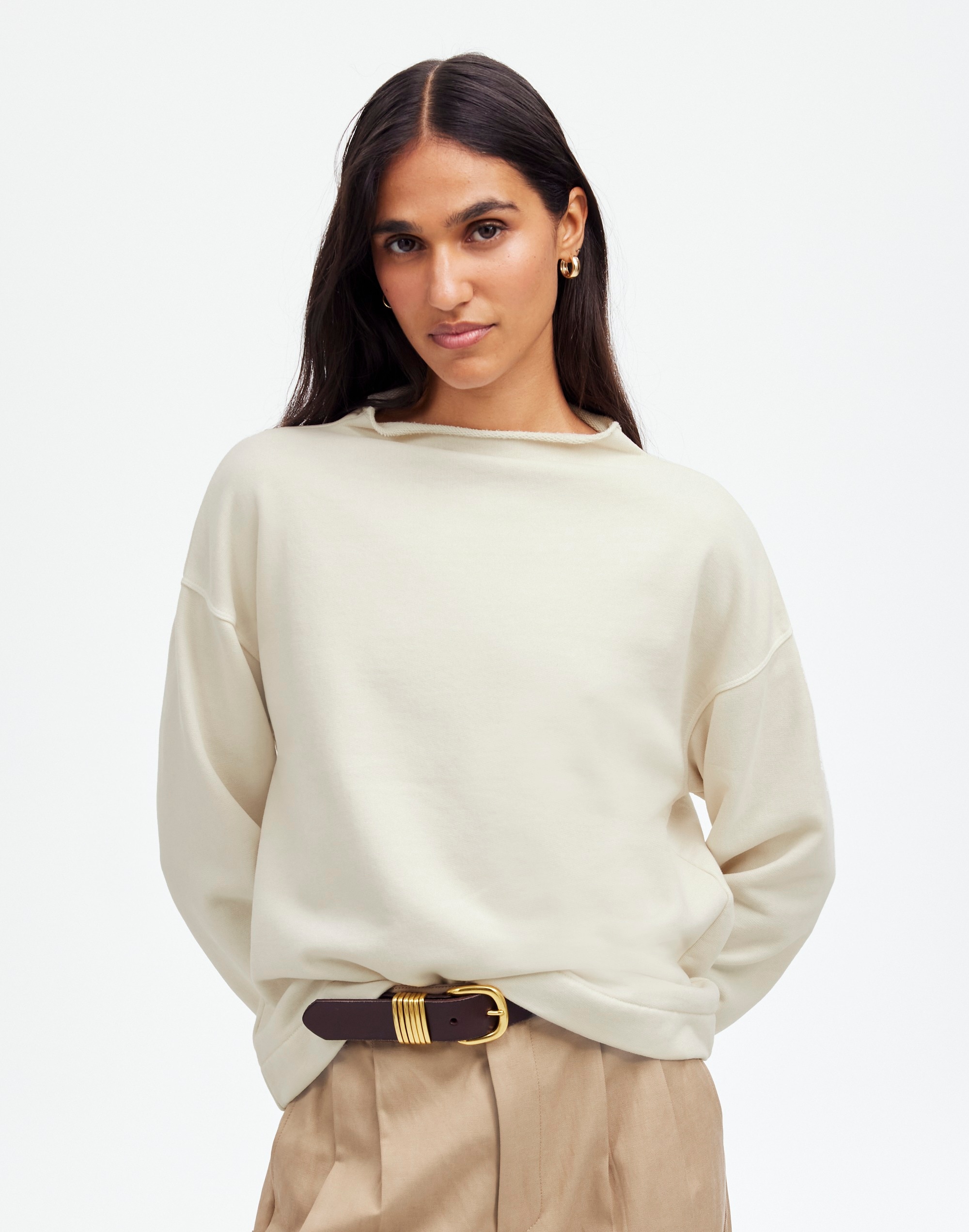 Long-Sleeve Funnel-Neck Sweatshirt | Madewell