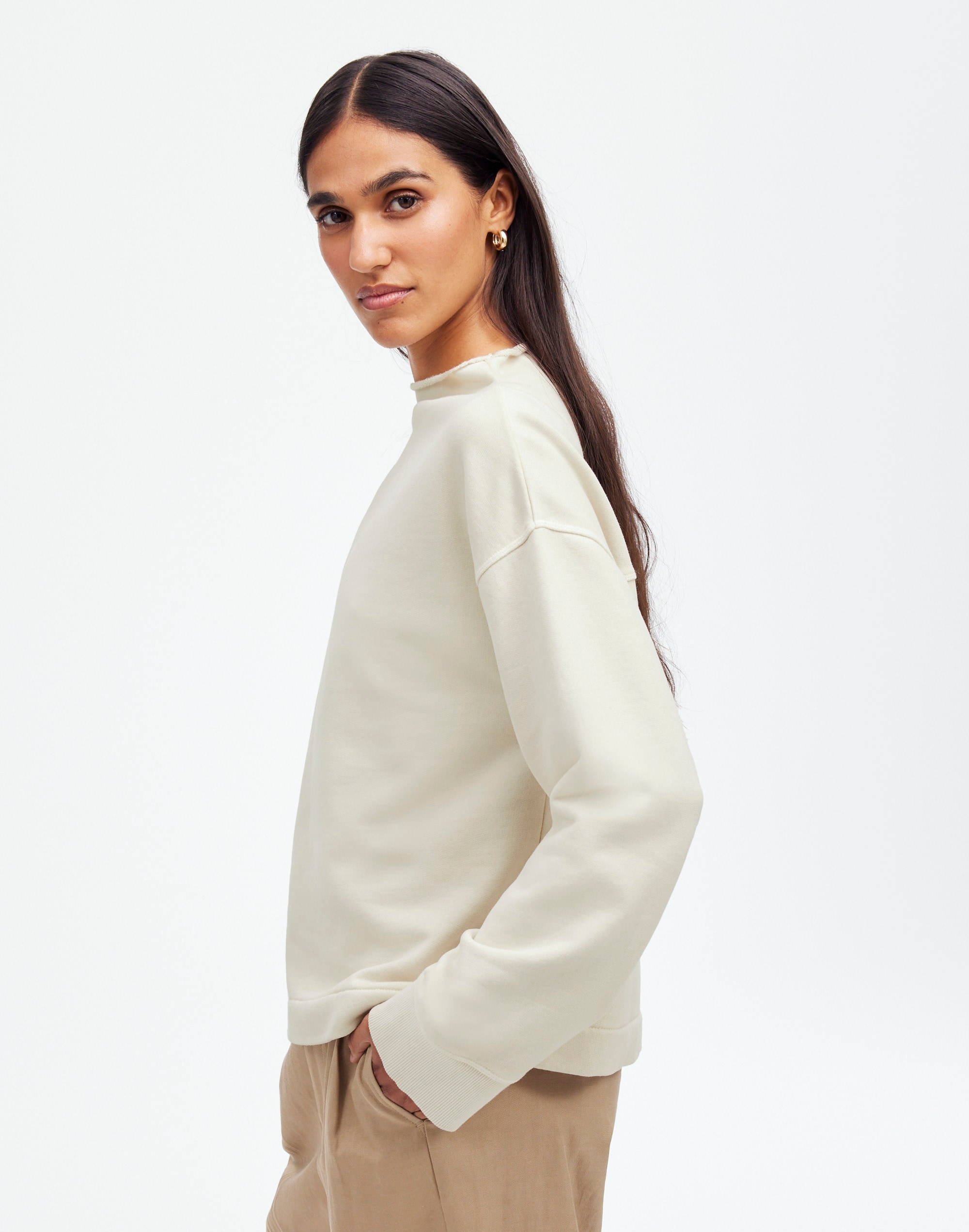 Long-Sleeve Funnel-Neck Sweatshirt | Madewell