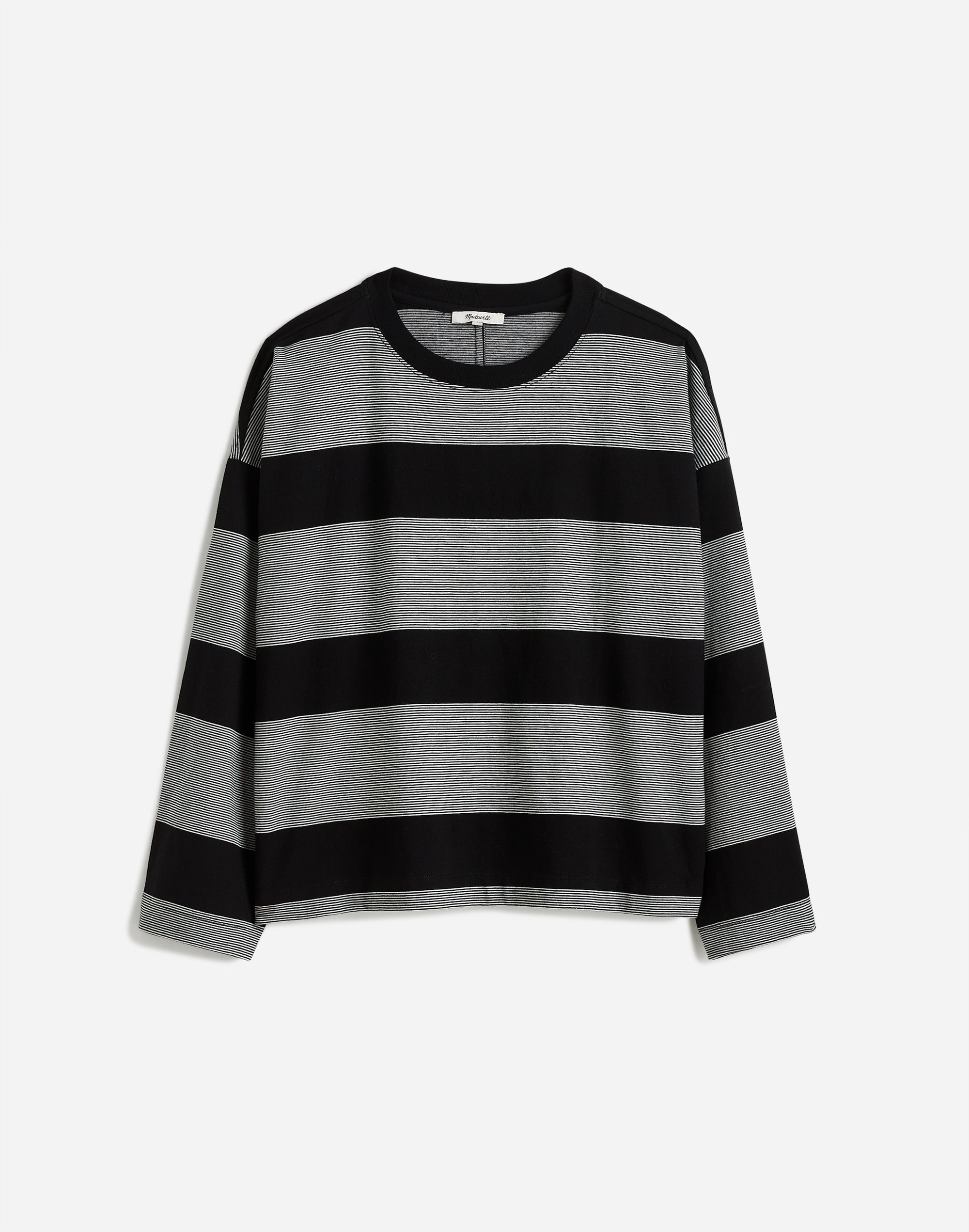 Oversized Crewneck Long-Sleeve Tee Stripe | Madewell