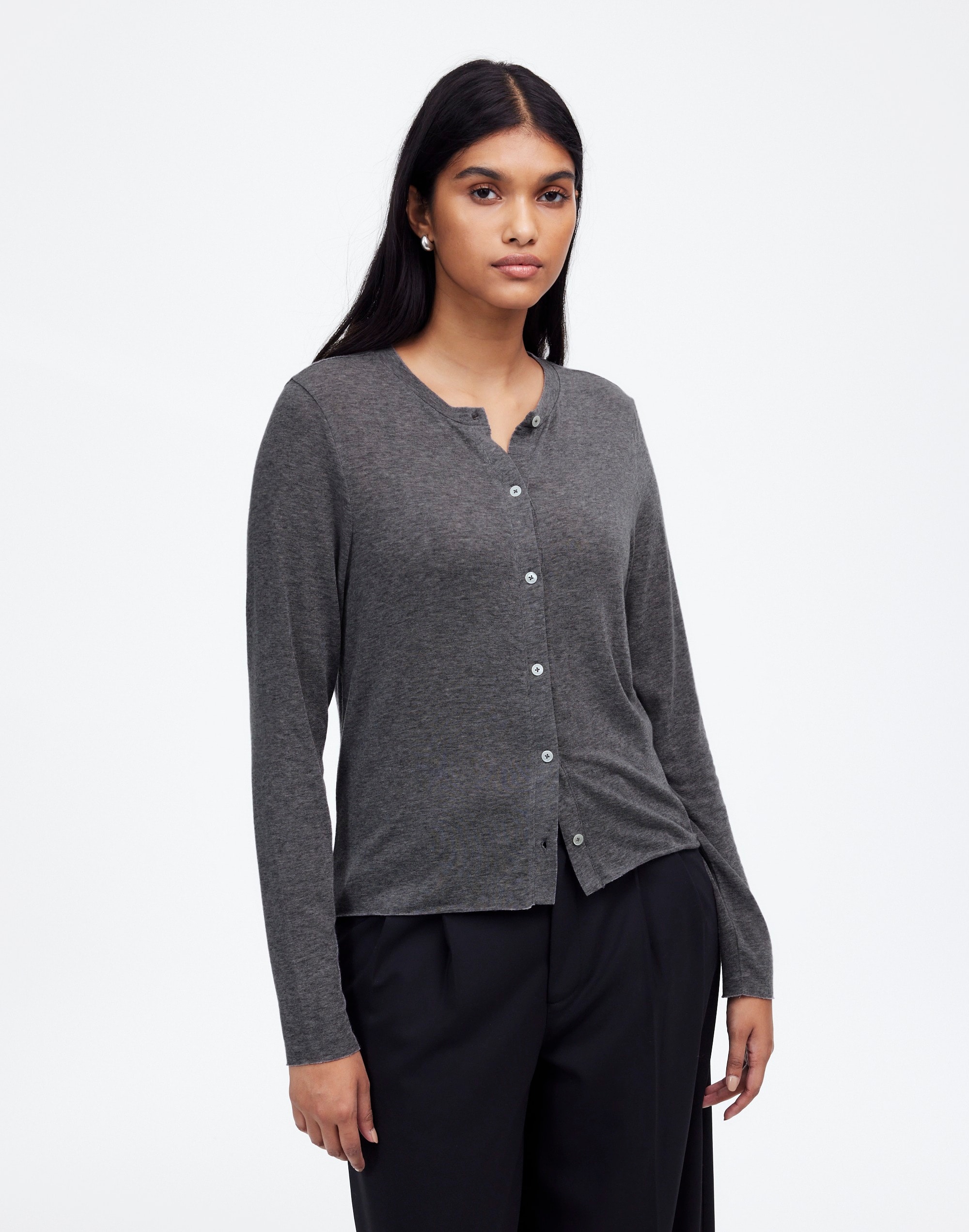 Wool-Blend Crewneck Cardigan | Madewell