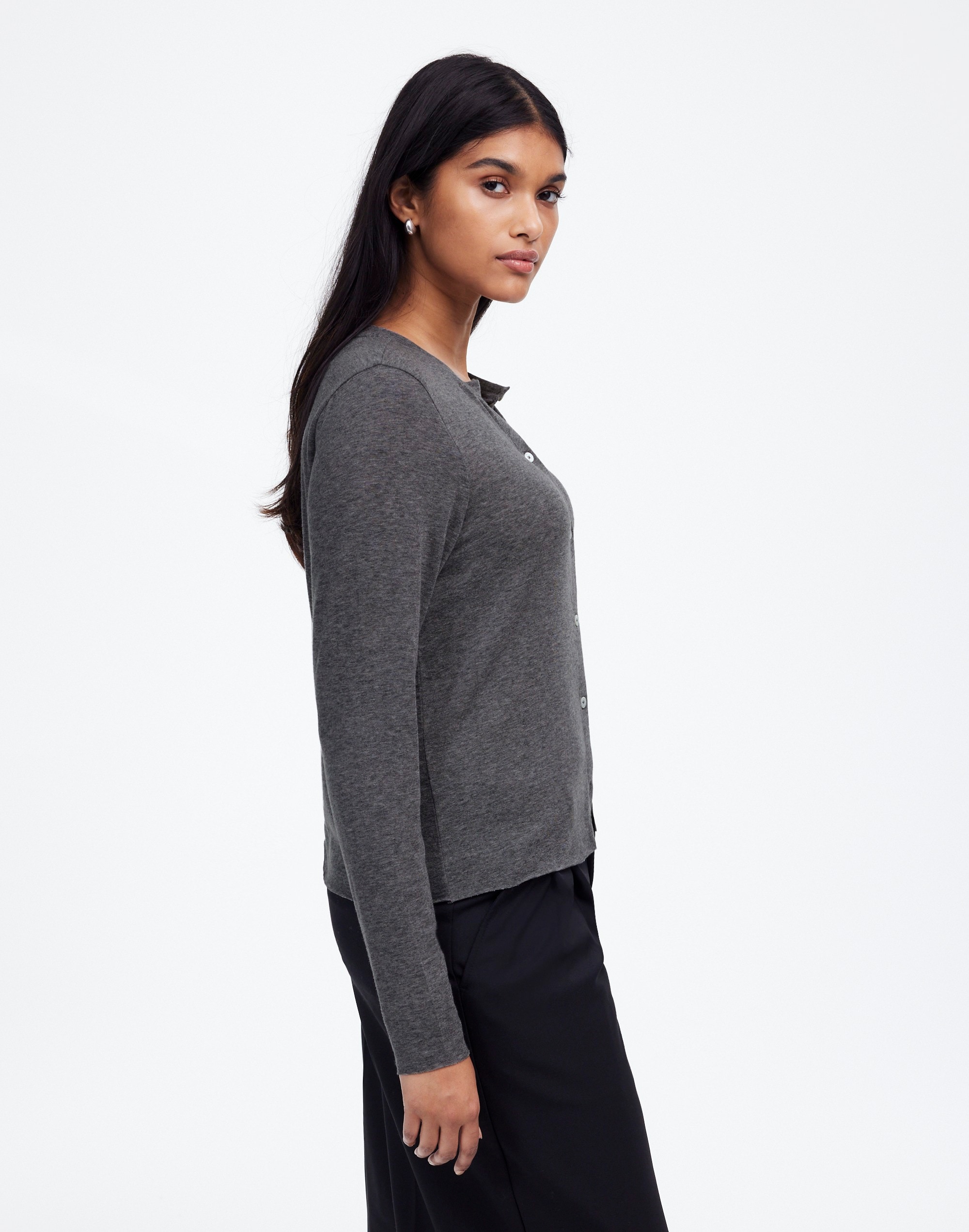 Wool-Blend Crewneck Cardigan | Madewell