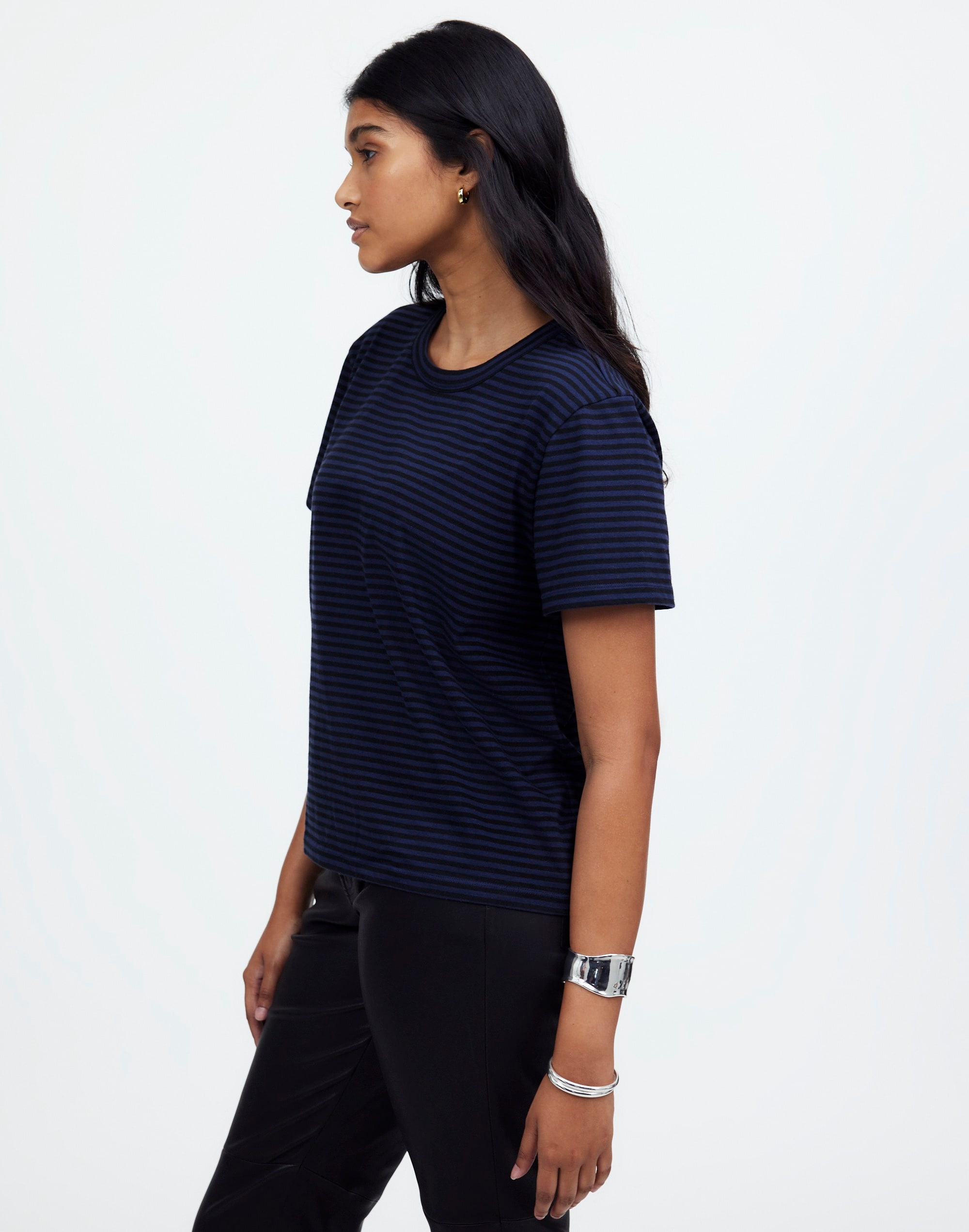 Plus Cotton Perfect Crewneck Tee Stripe | Madewell