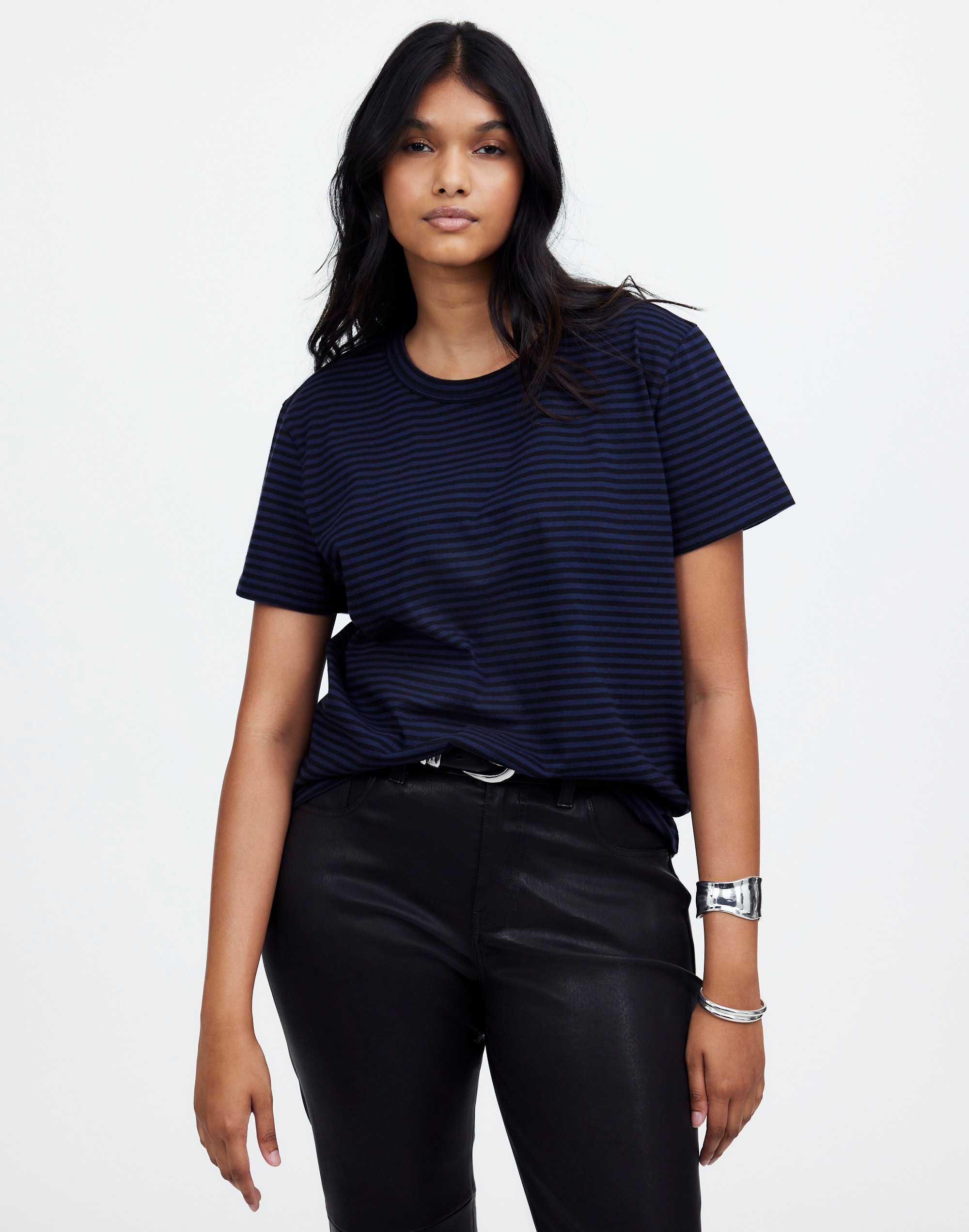 Plus Cotton Perfect Crewneck Tee Stripe | Madewell