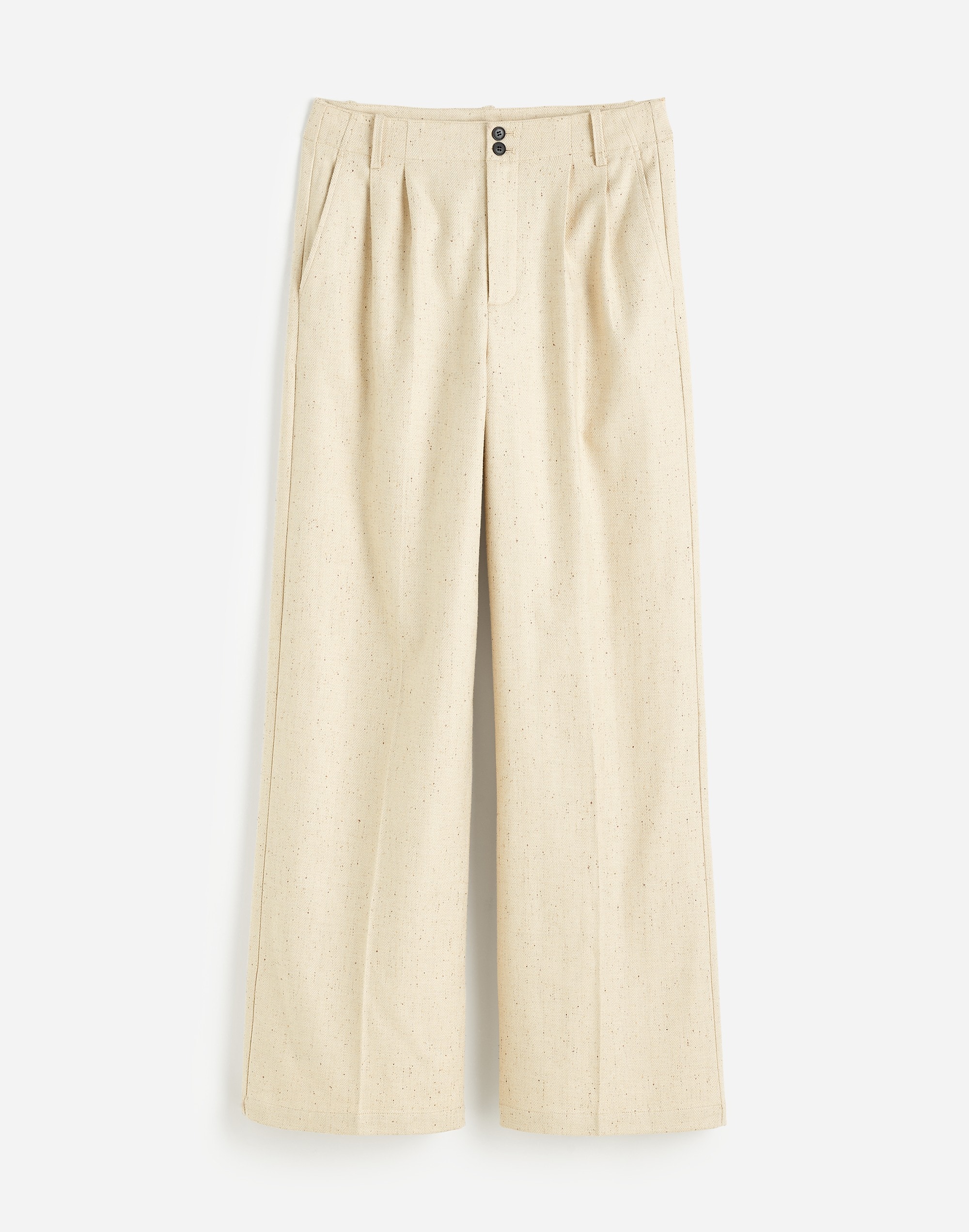 The Harlow Wide-Leg Pant Herringbone Italian Fabric | Madewell