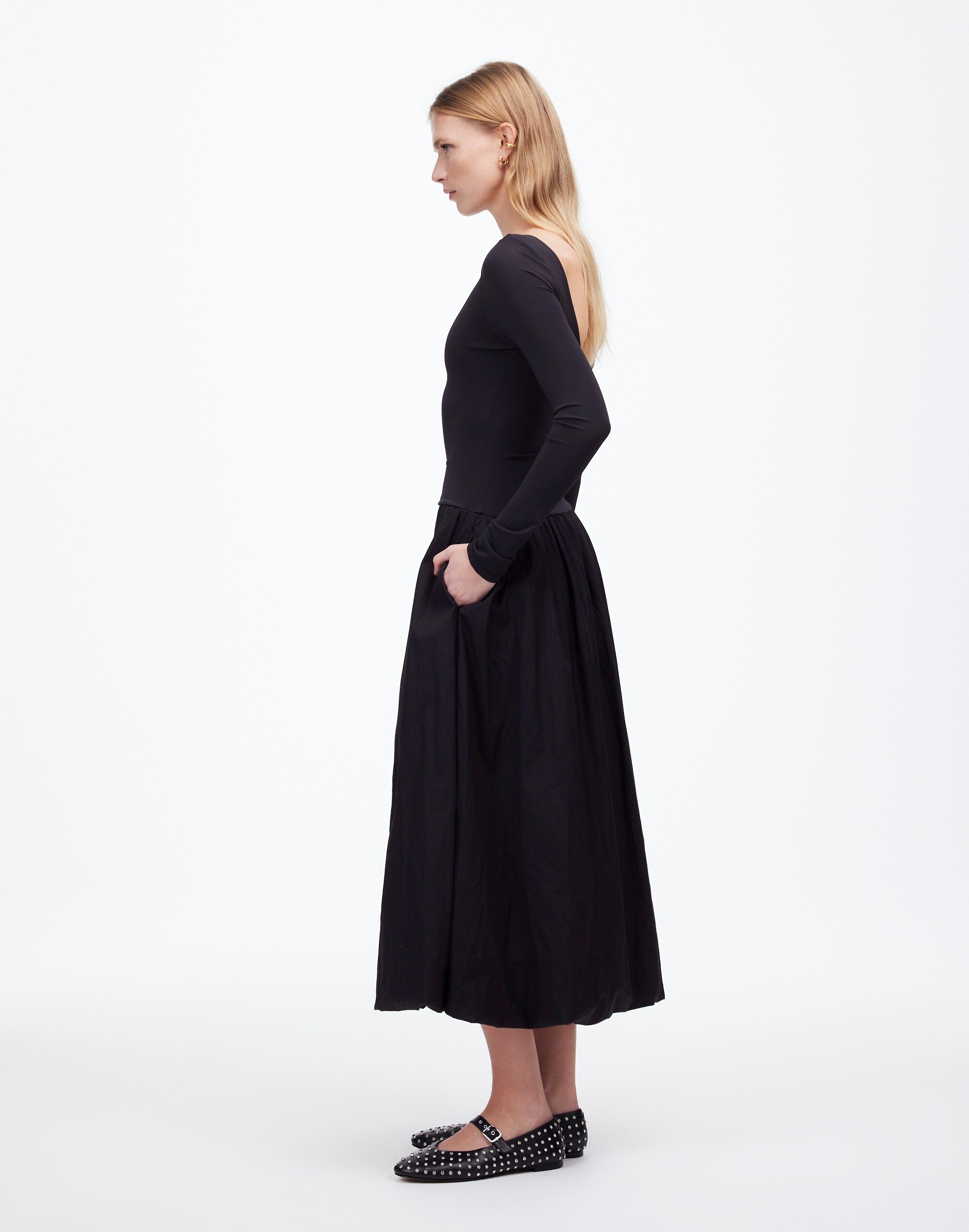 Bubble-Hem Midi Dress | Madewell