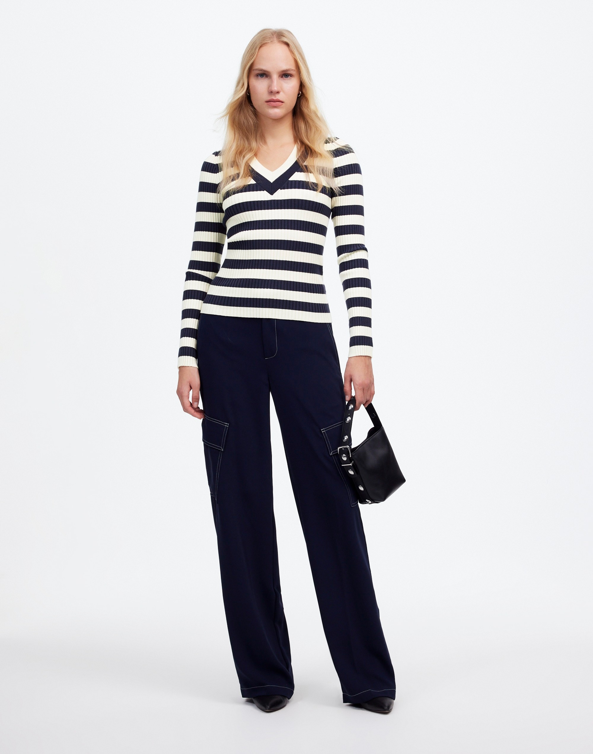 V-Neck Sweater Stripe | Madewell