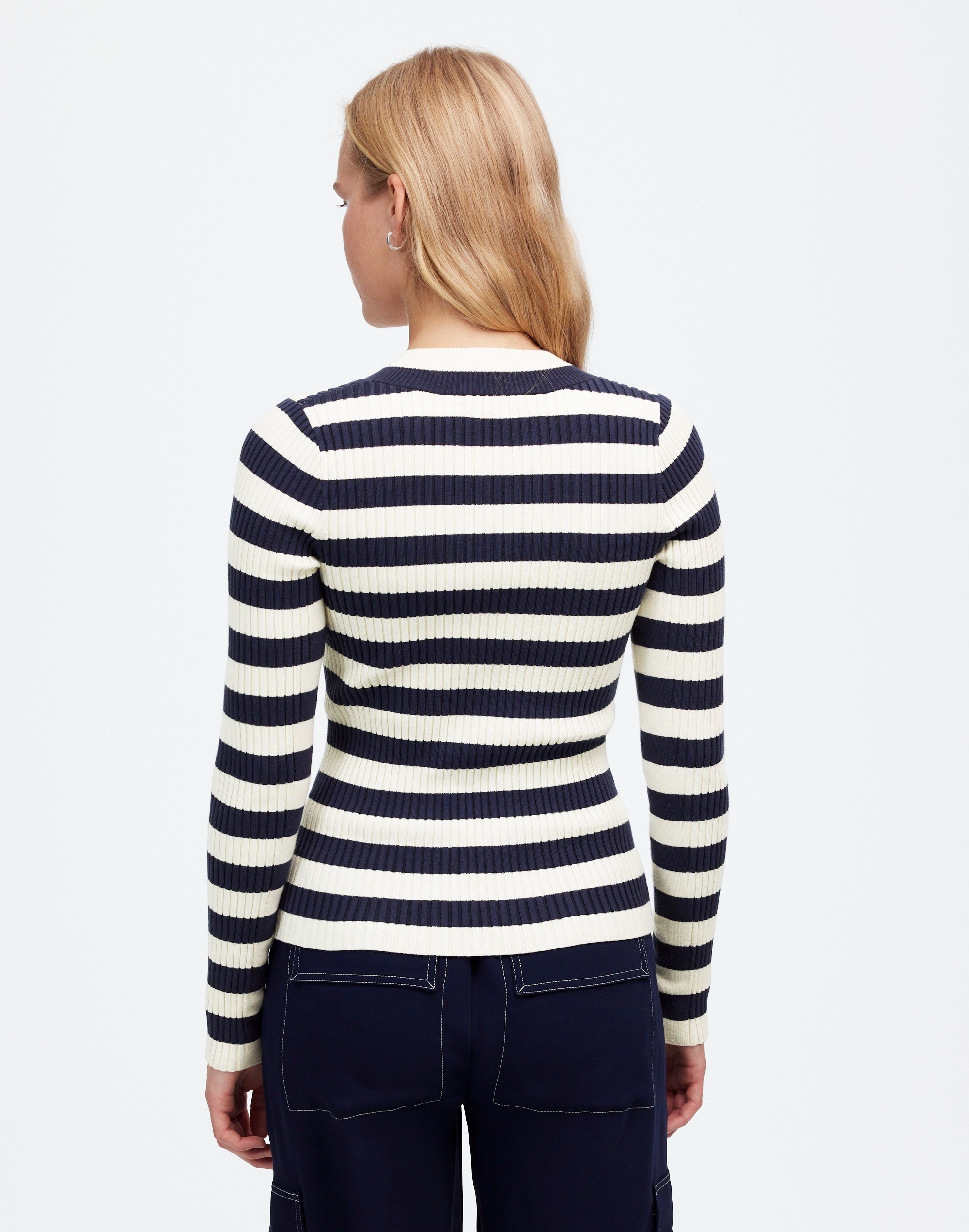 V-Neck Sweater Stripe | Madewell