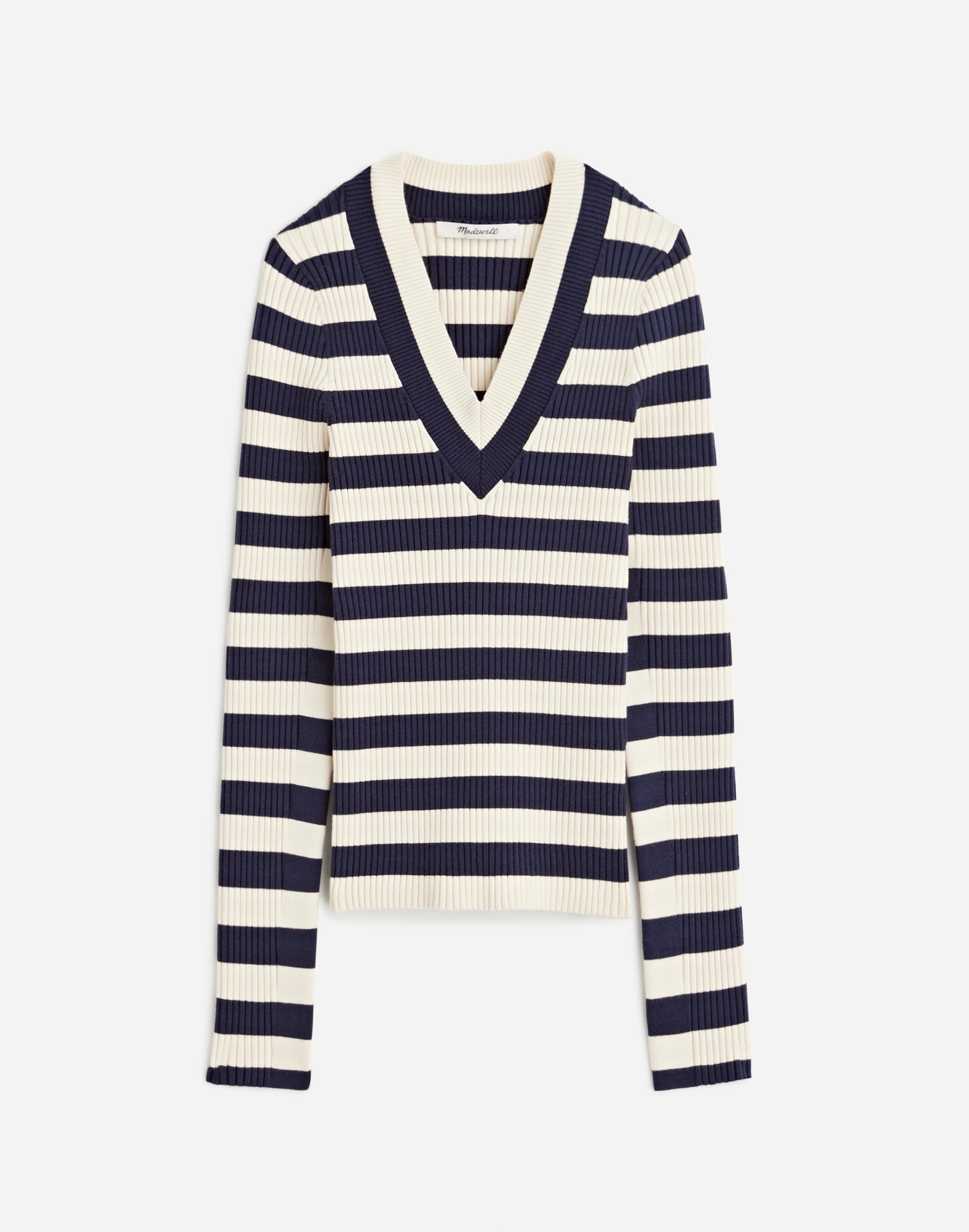 V-Neck Sweater Stripe | Madewell