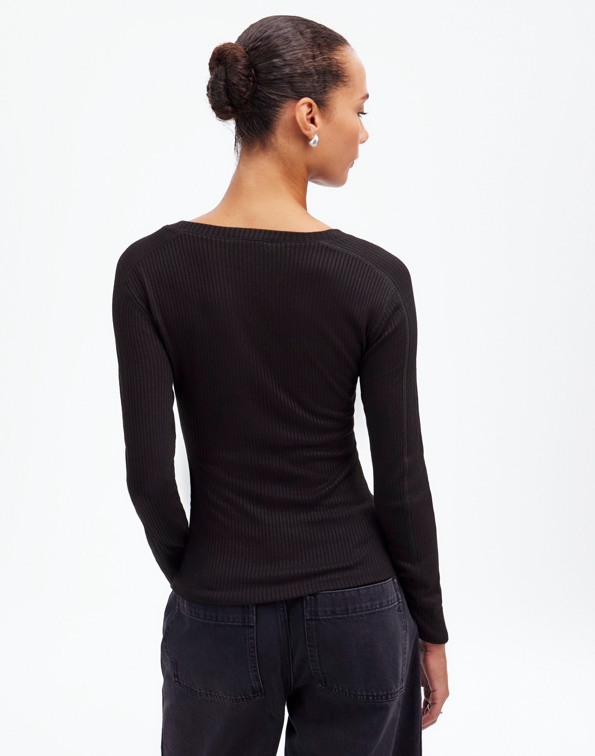 Ribbed Crewneck Long-Sleeve Tee | Madewell