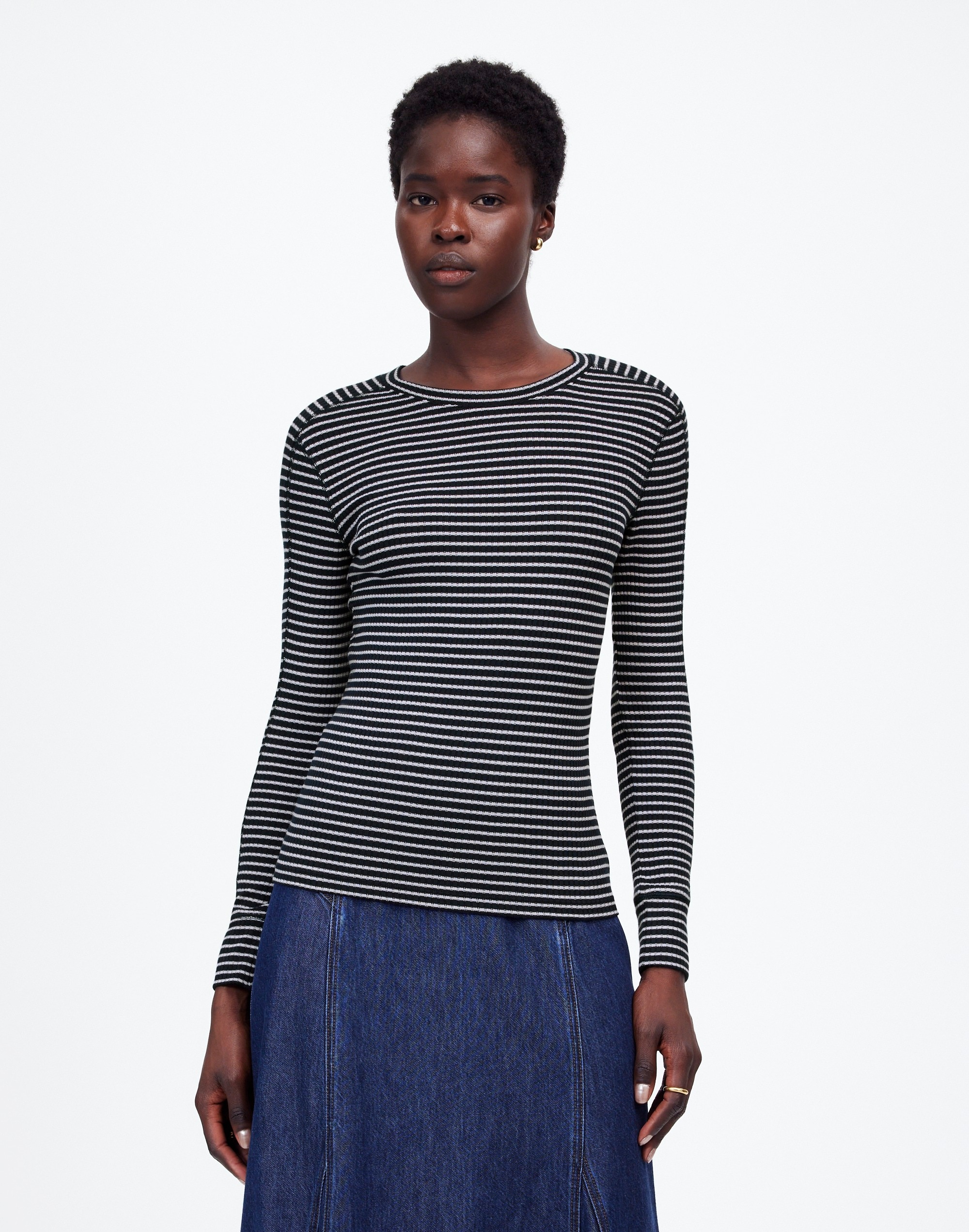 Ribbed Crewneck Long-Sleeve Tee | Madewell