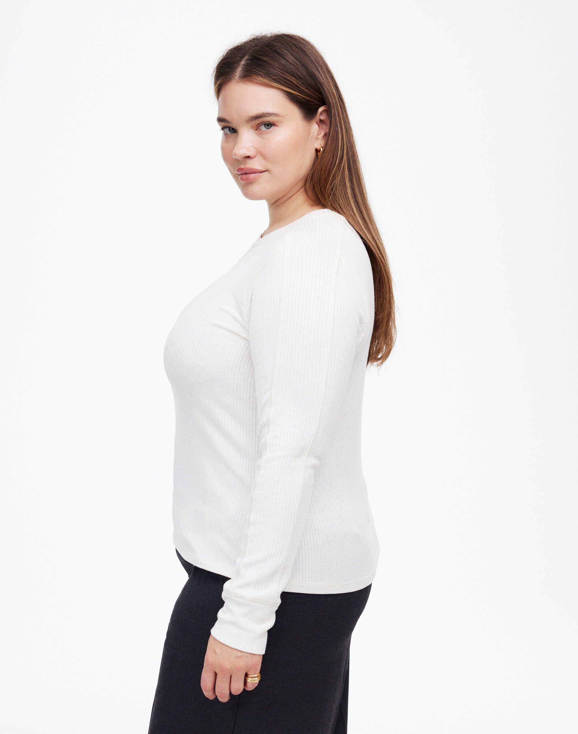 Plus Ribbed Crewneck Long-Sleeve Tee | Madewell