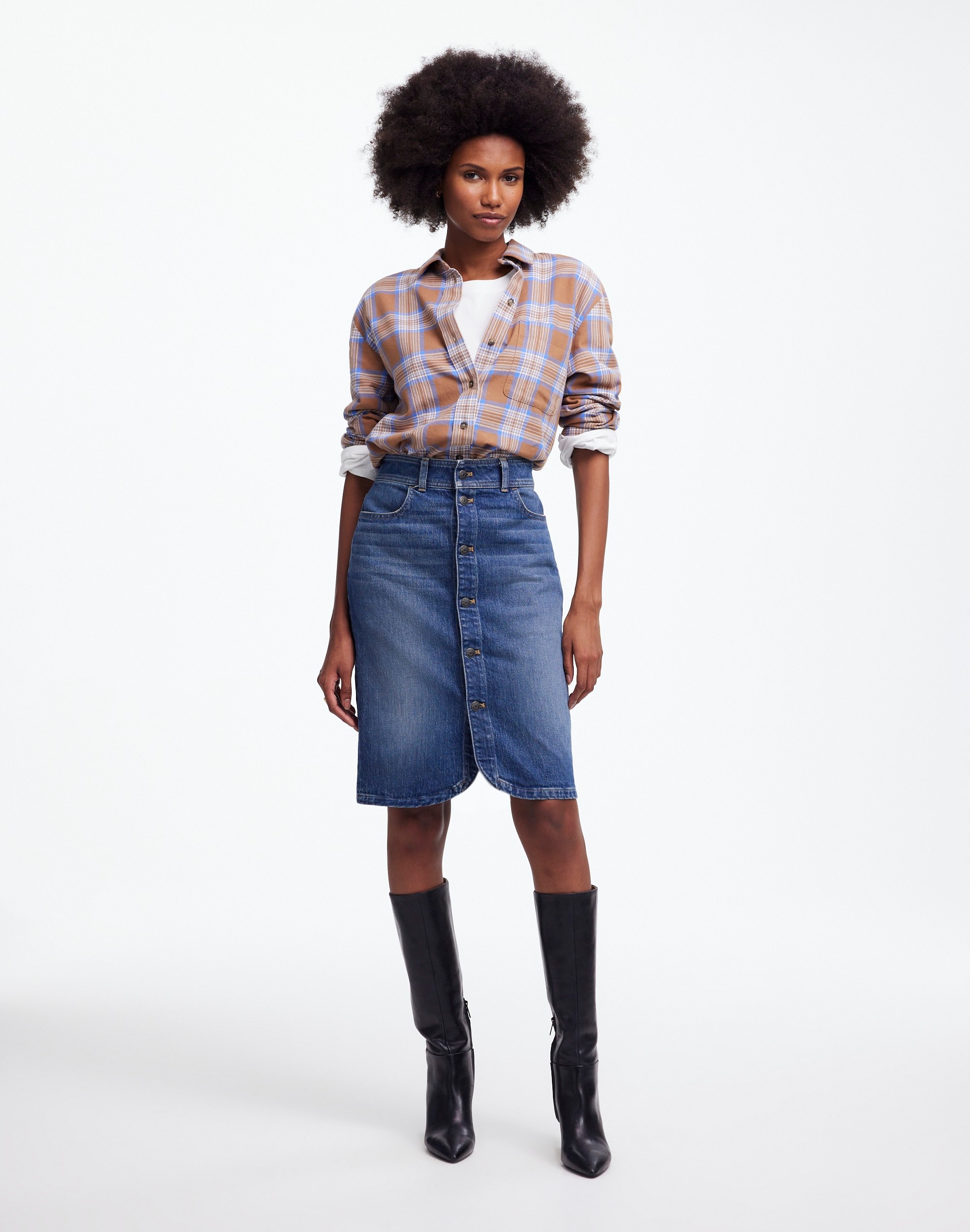 Relaxed Straight-Hem Button-Up Shirt Plaid | Madewell