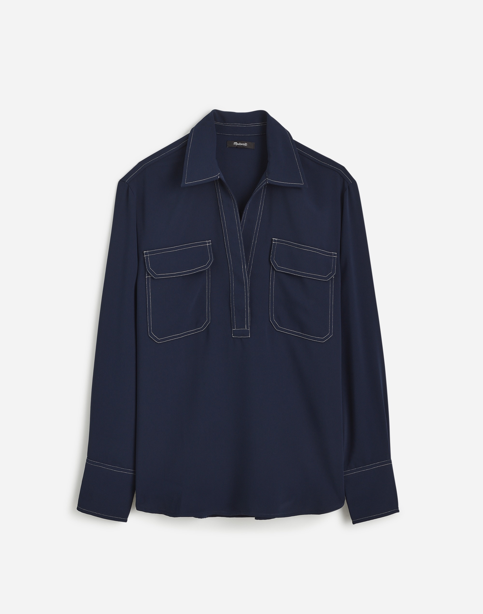 Contrast-Stitch Popover Shirt | Madewell