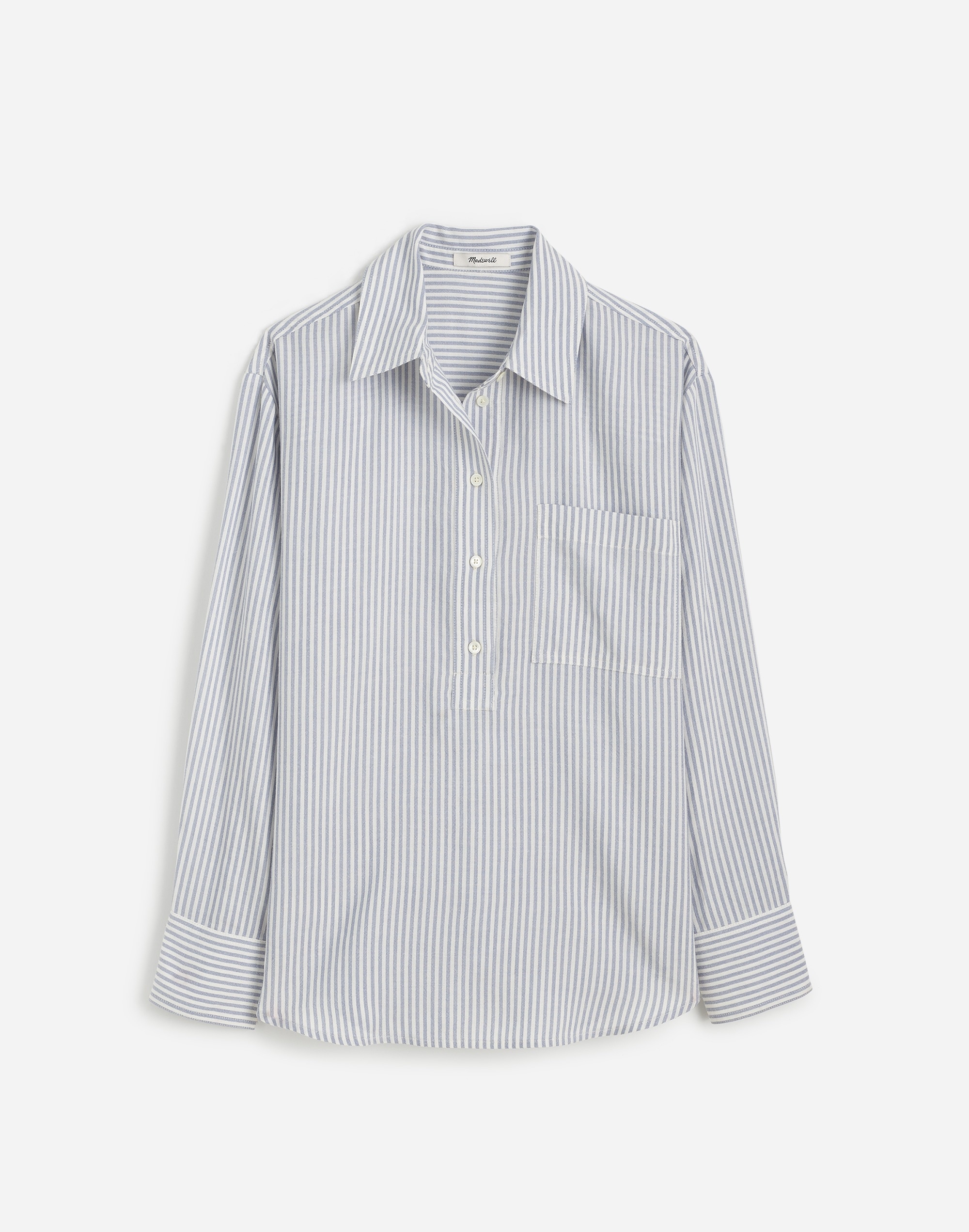 Drapey Long-Sleeve Popover Shirt Stripe | Madewell