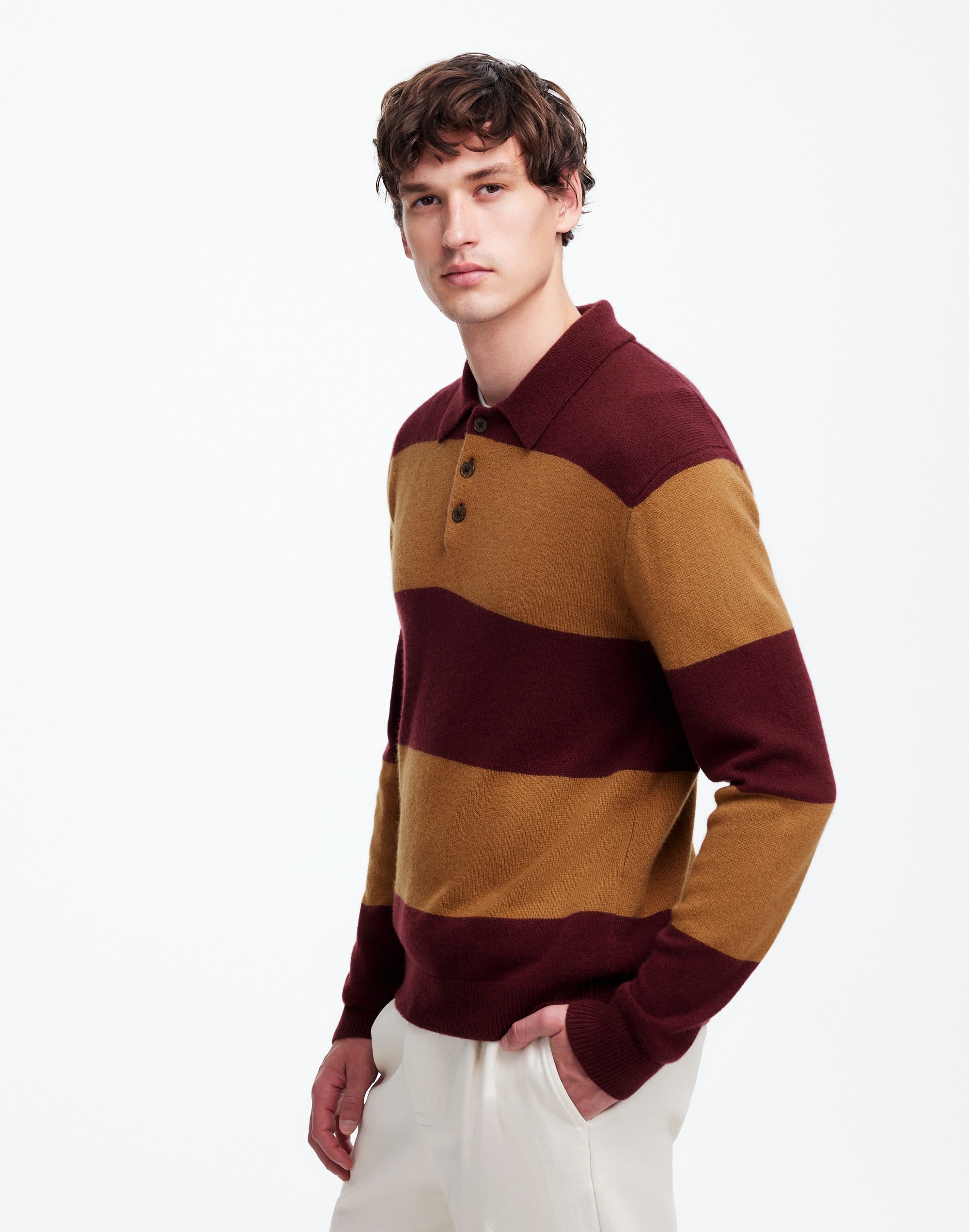 Rugby-Stripe Sweater Polo Shirt SoftWool | Madewell