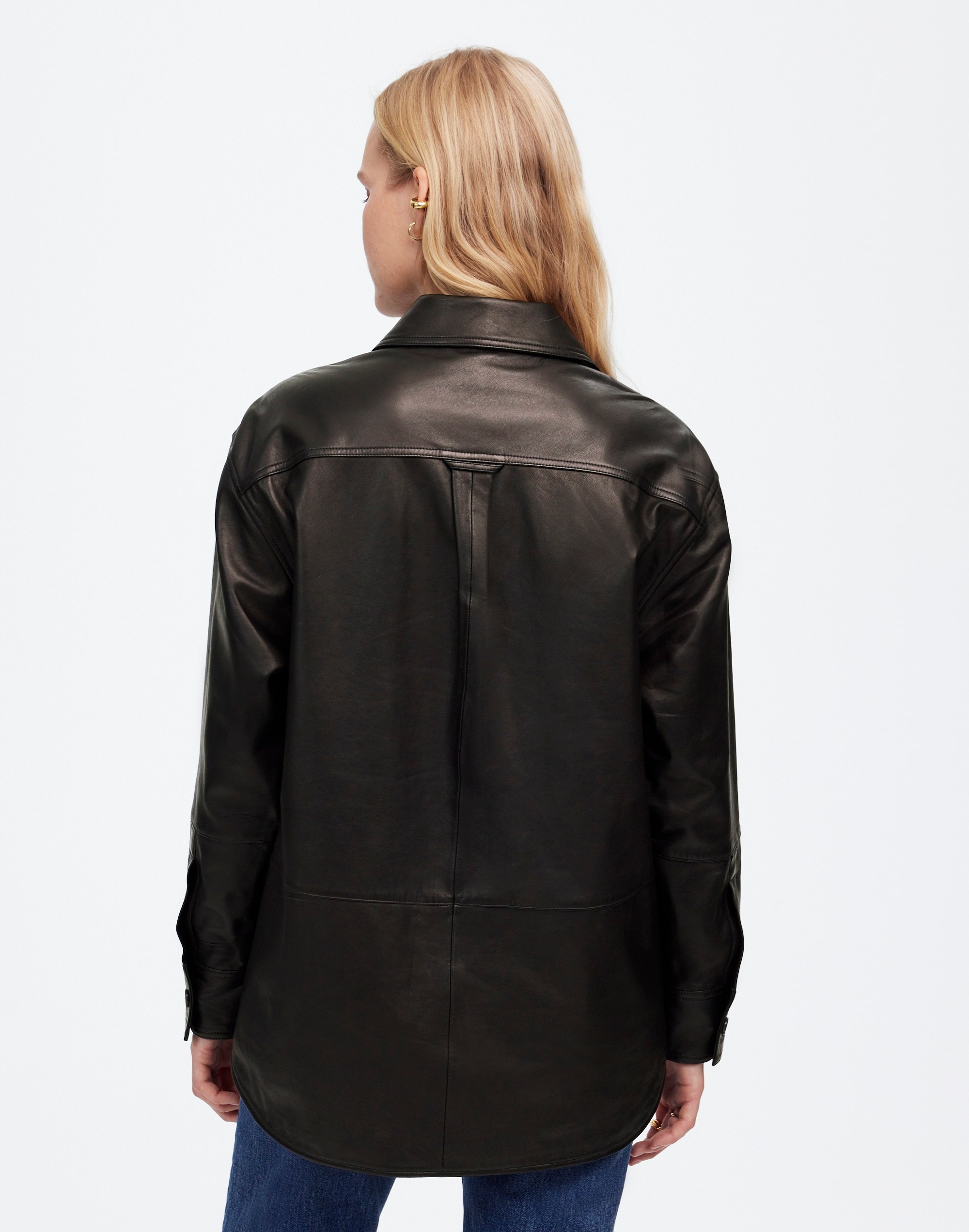 Washed Leather Shirt-Jacket | Madewell