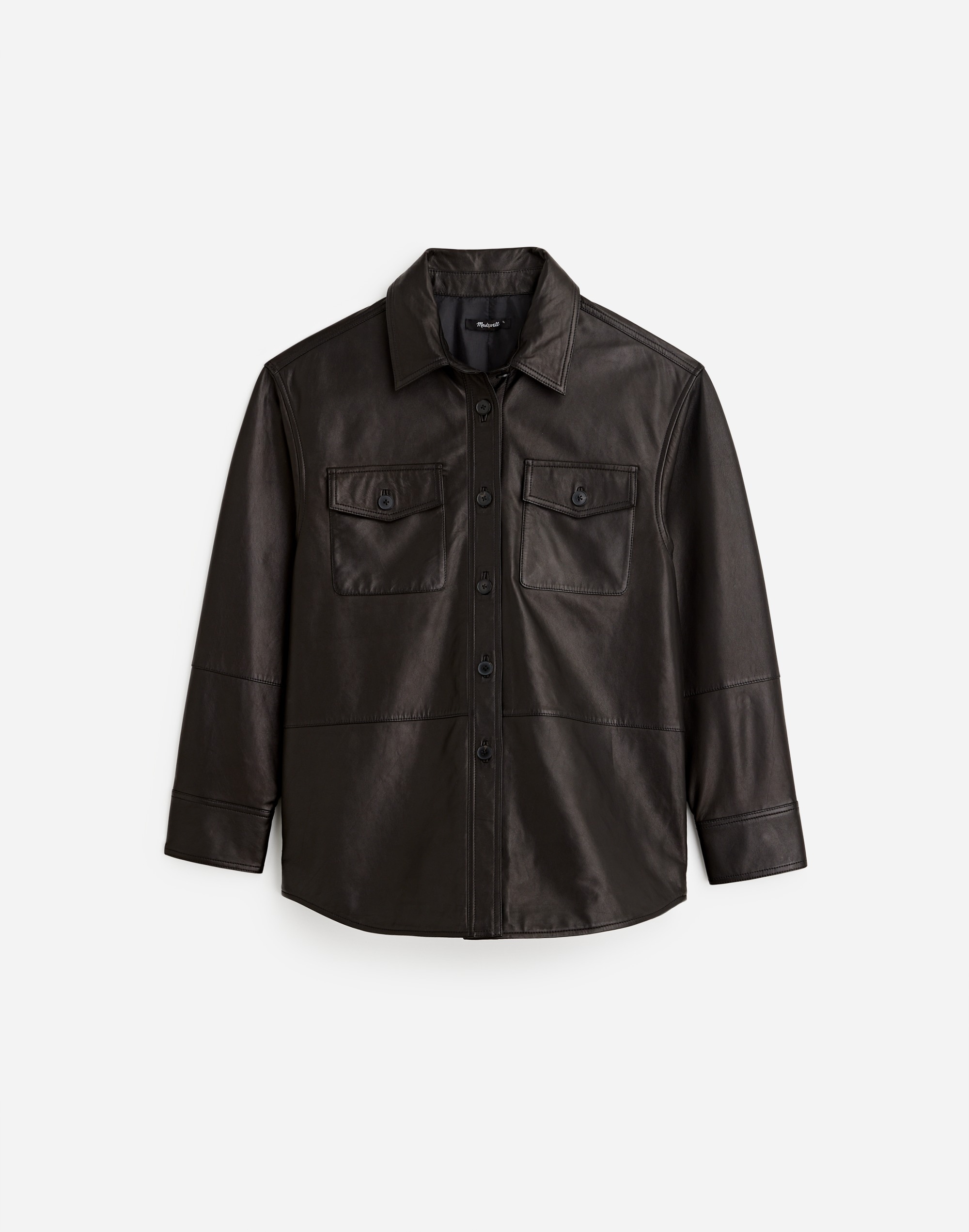 Washed Leather Shirt-Jacket | Madewell