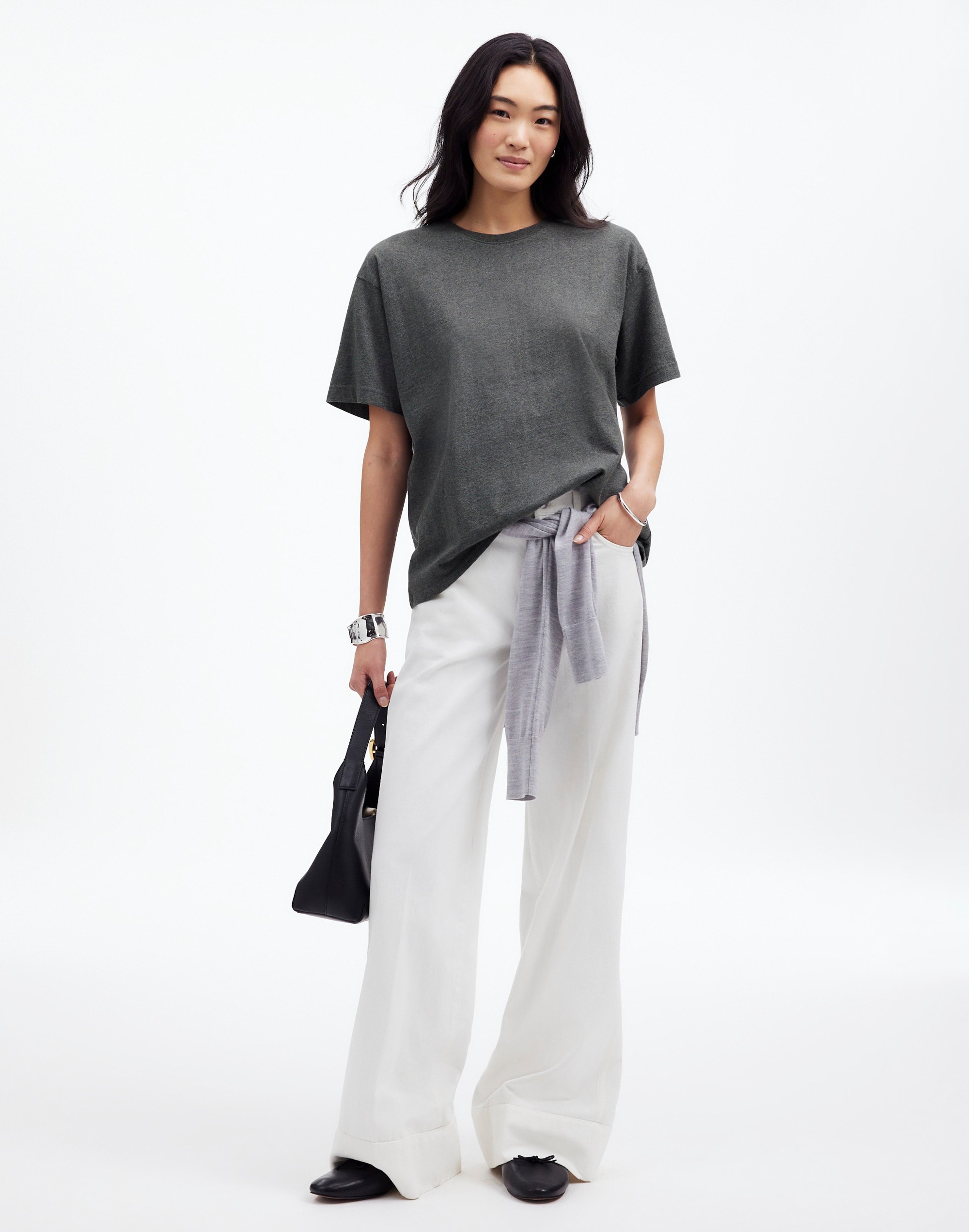 Heathered Cotton Relaxed Oversized Tee | Madewell