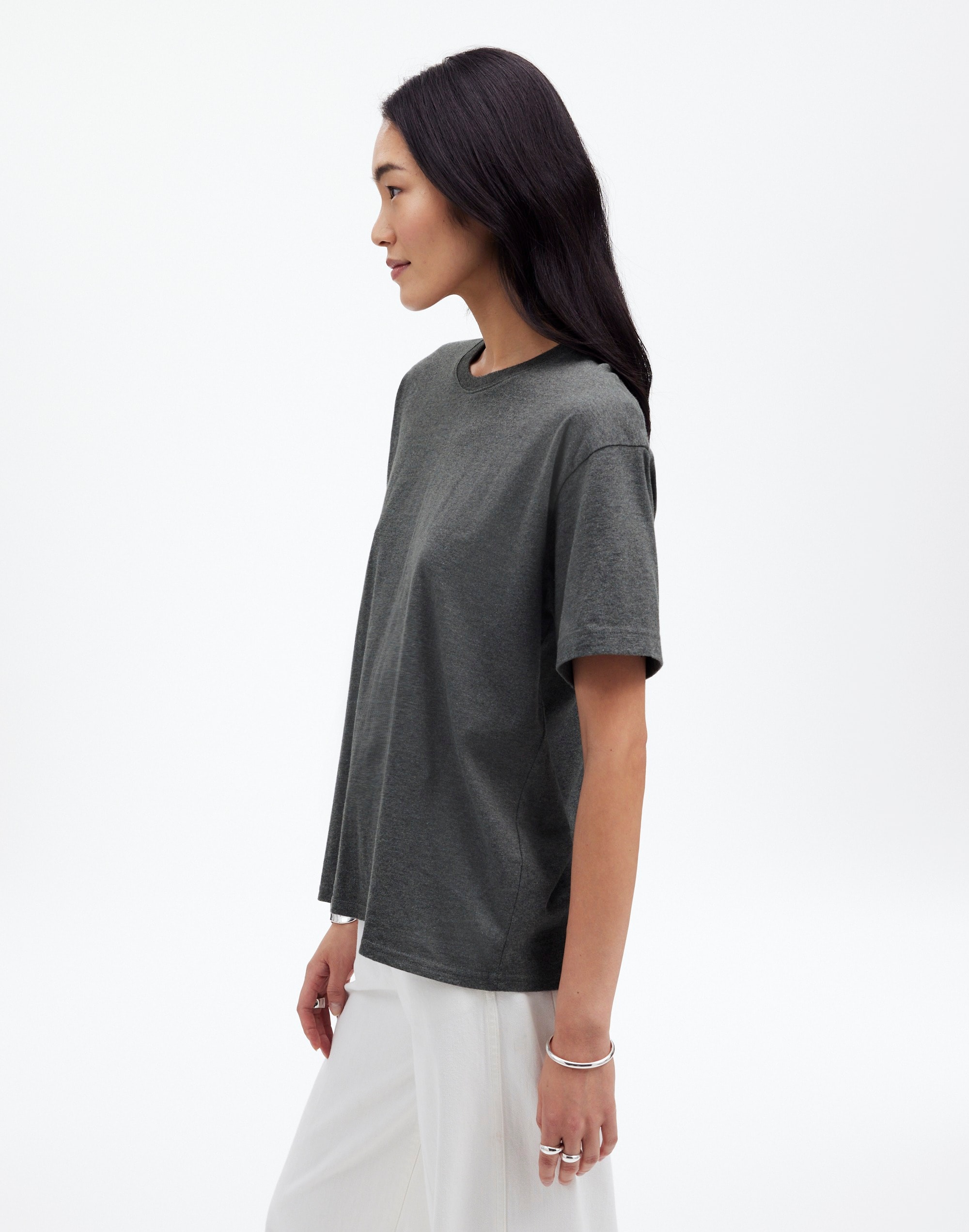 Heathered Cotton Relaxed Oversized Tee | Madewell