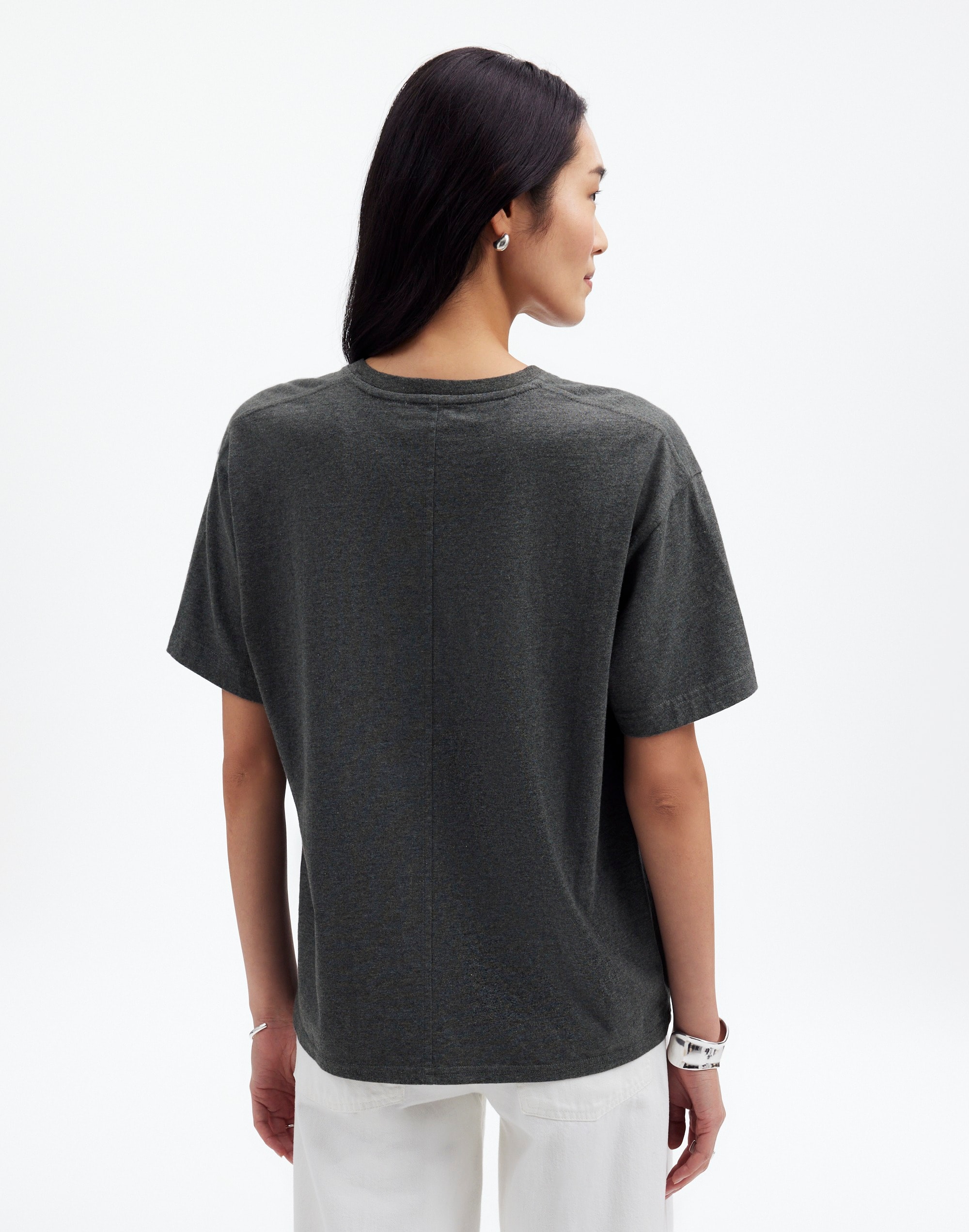 Heathered Cotton Relaxed Oversized Tee | Madewell