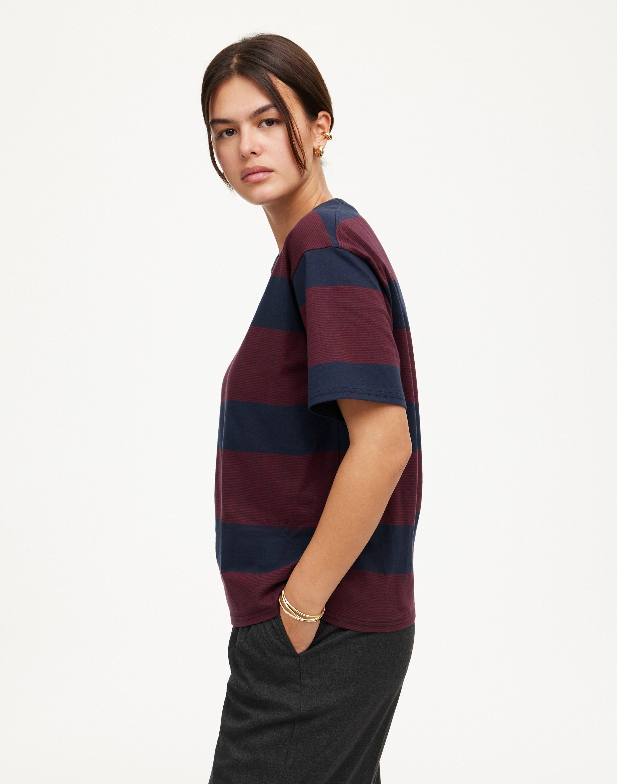 Cotton Relaxed Oversized Tee Stripe | Madewell