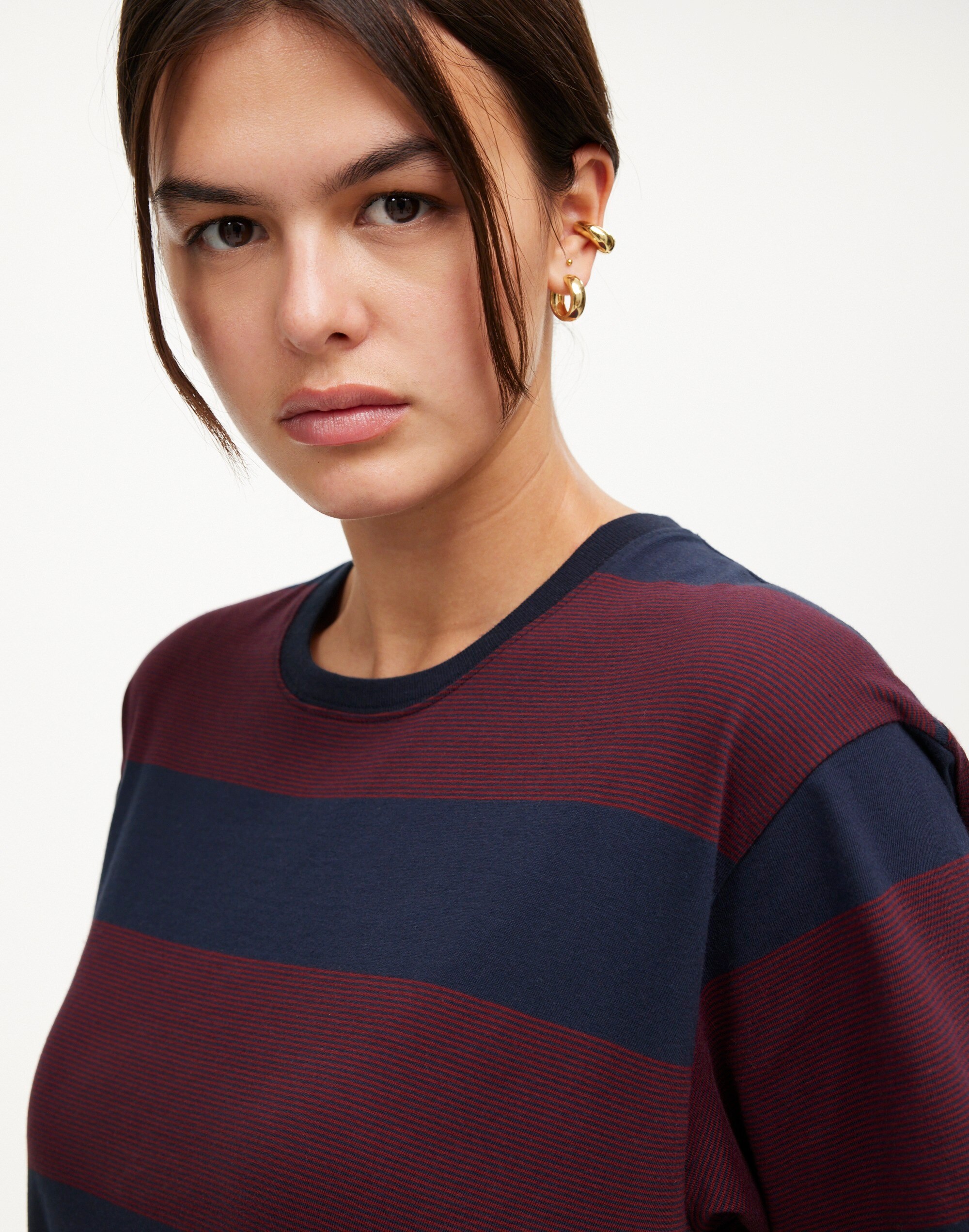 Cotton Relaxed Oversized Tee Stripe | Madewell