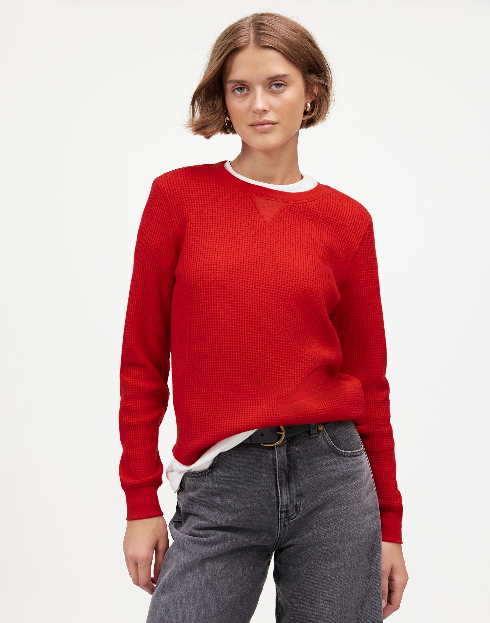 Waffle-Knit Raglan Tee | Madewell