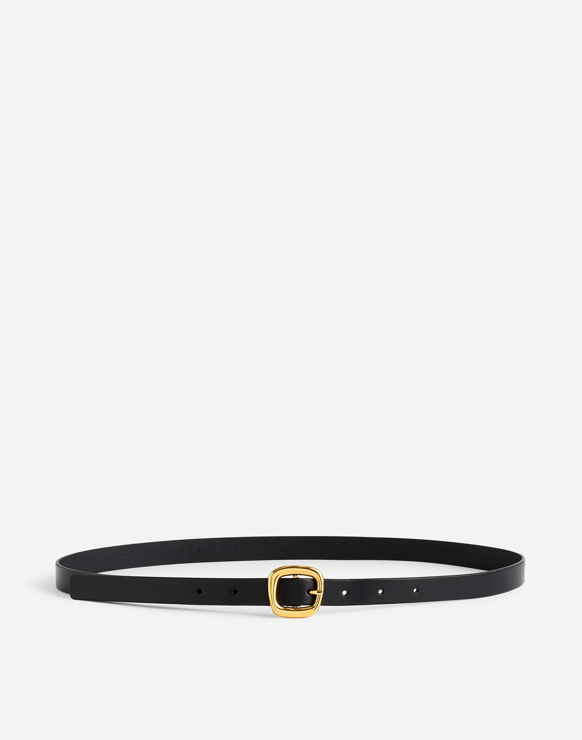 Sculptural Buckle Leather Skinny Belt | Madewell