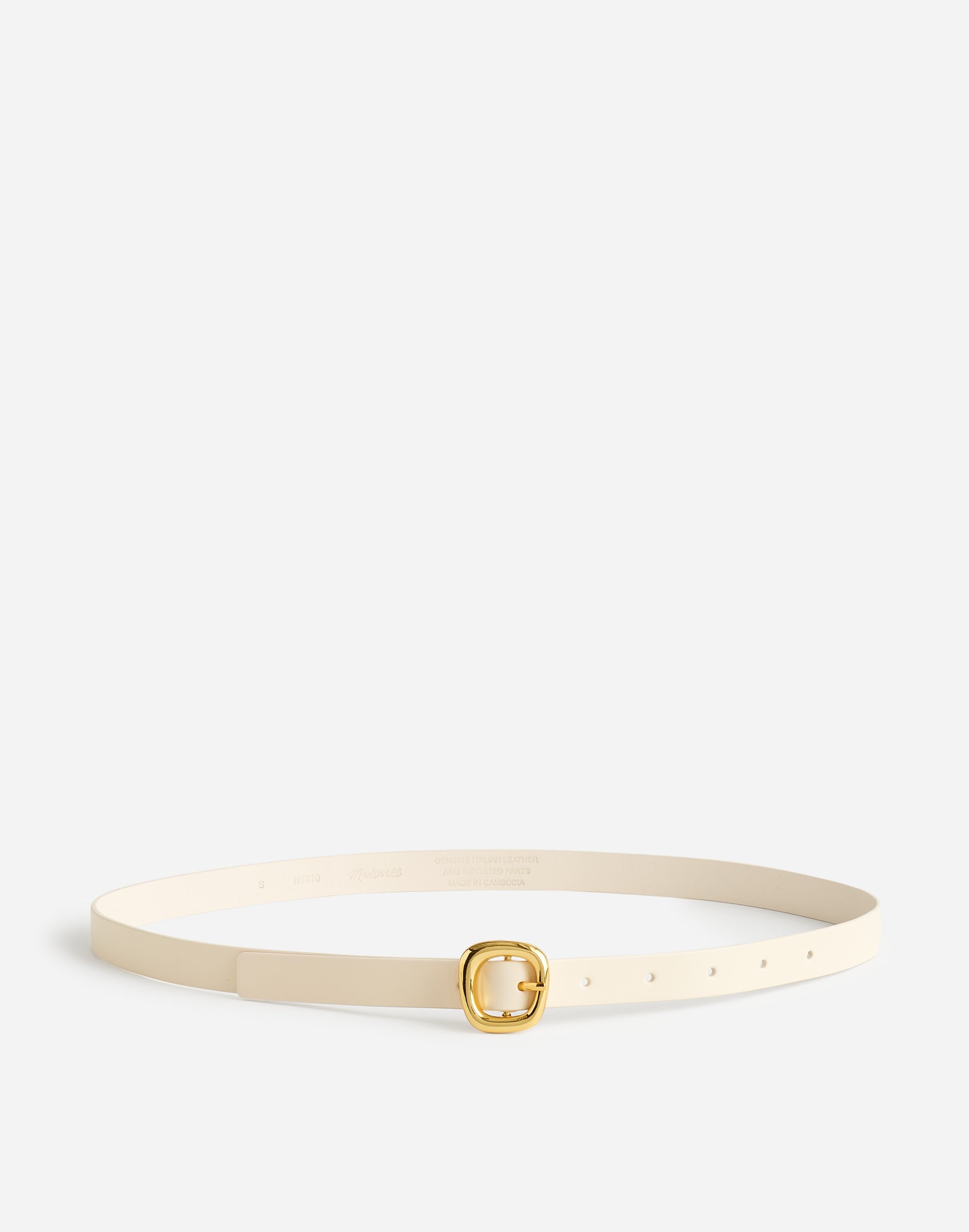 Sculptural Buckle Leather Skinny Belt | Madewell