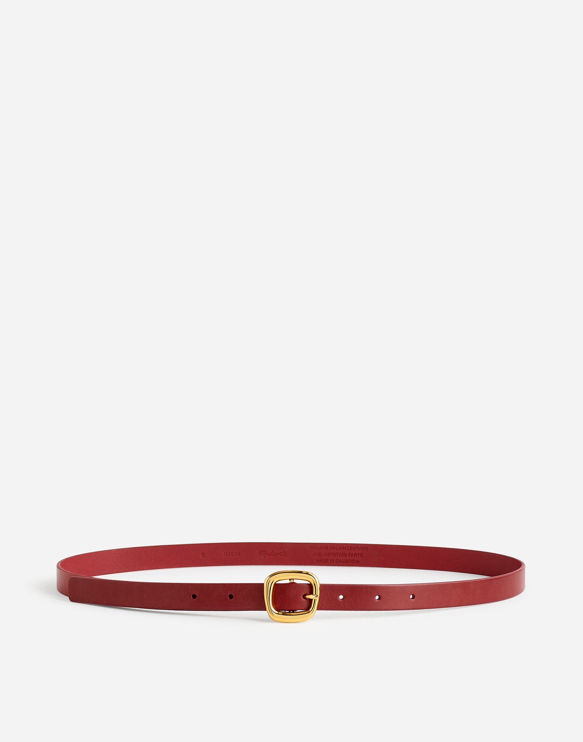 Sculptural Buckle Leather Skinny Belt | Madewell