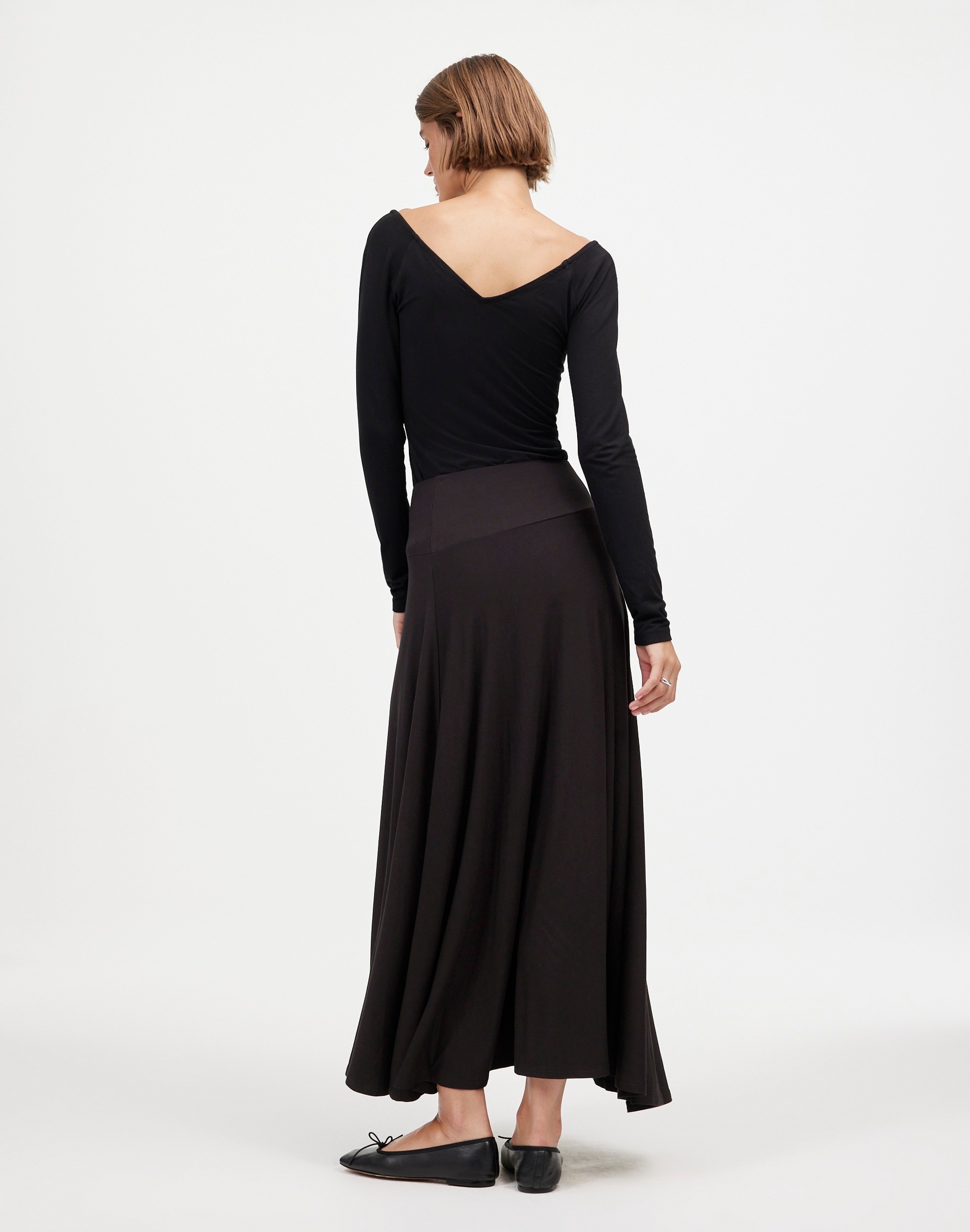 Jersey Asymmetric-Seam Midi Skirt | Madewell