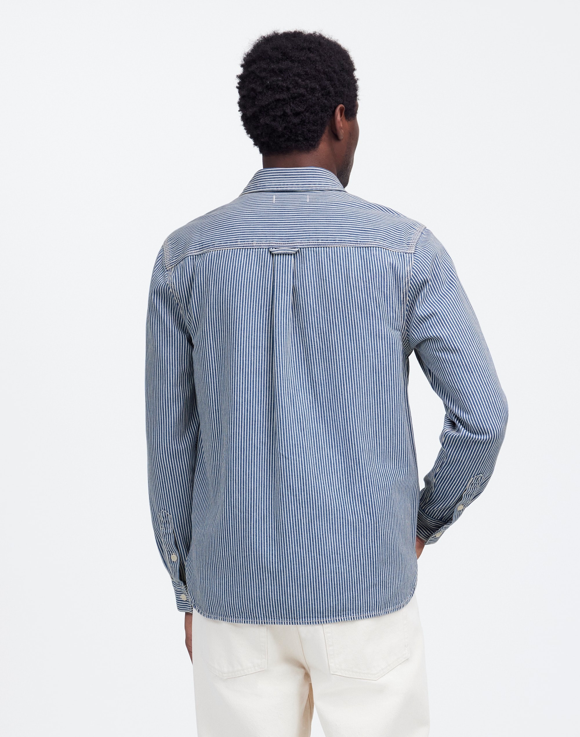 Indigo-Dyed Shirt Engineer Stripe | Madewell