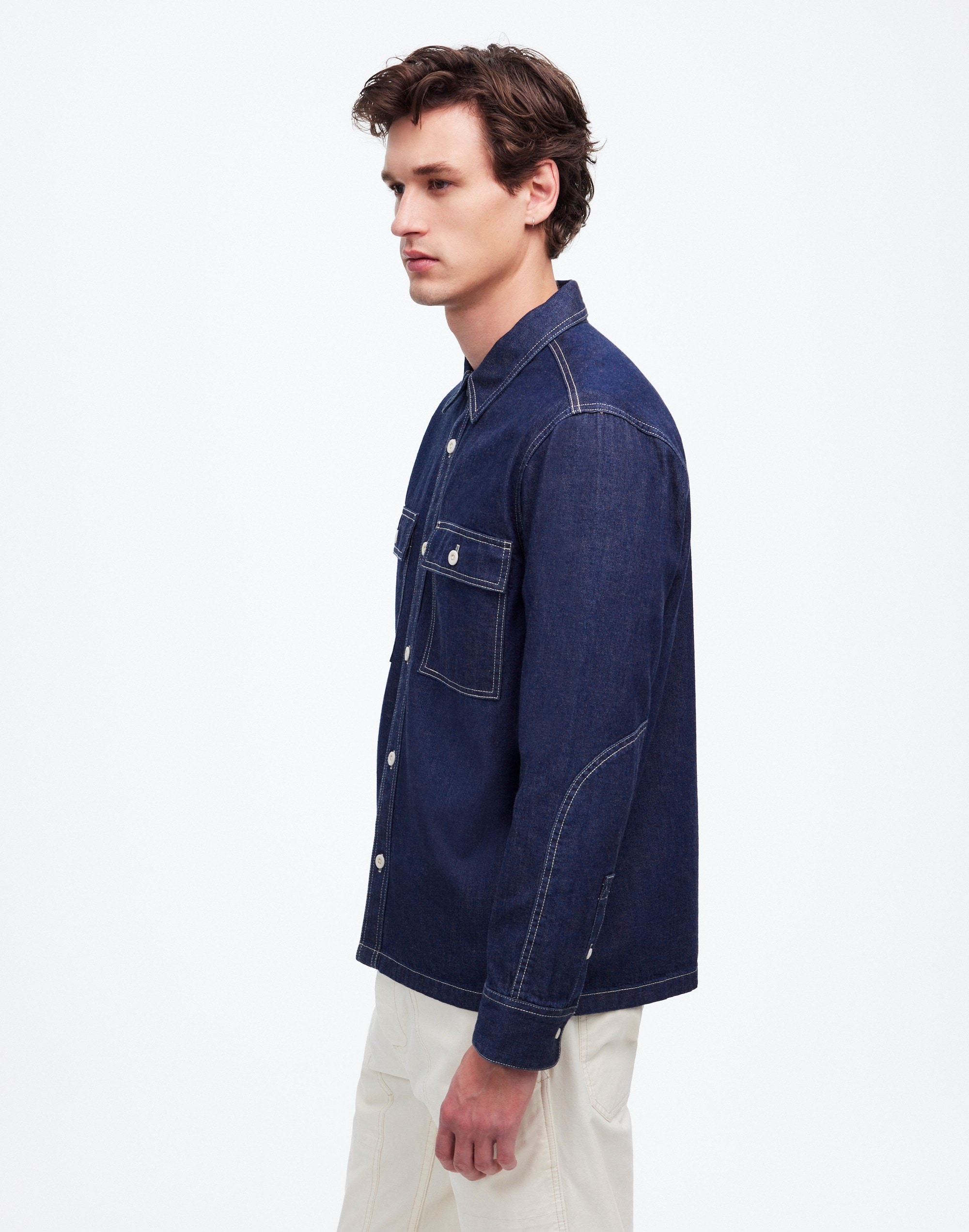 Straight-Hem Work Shirt Japanese Denim | Madewell