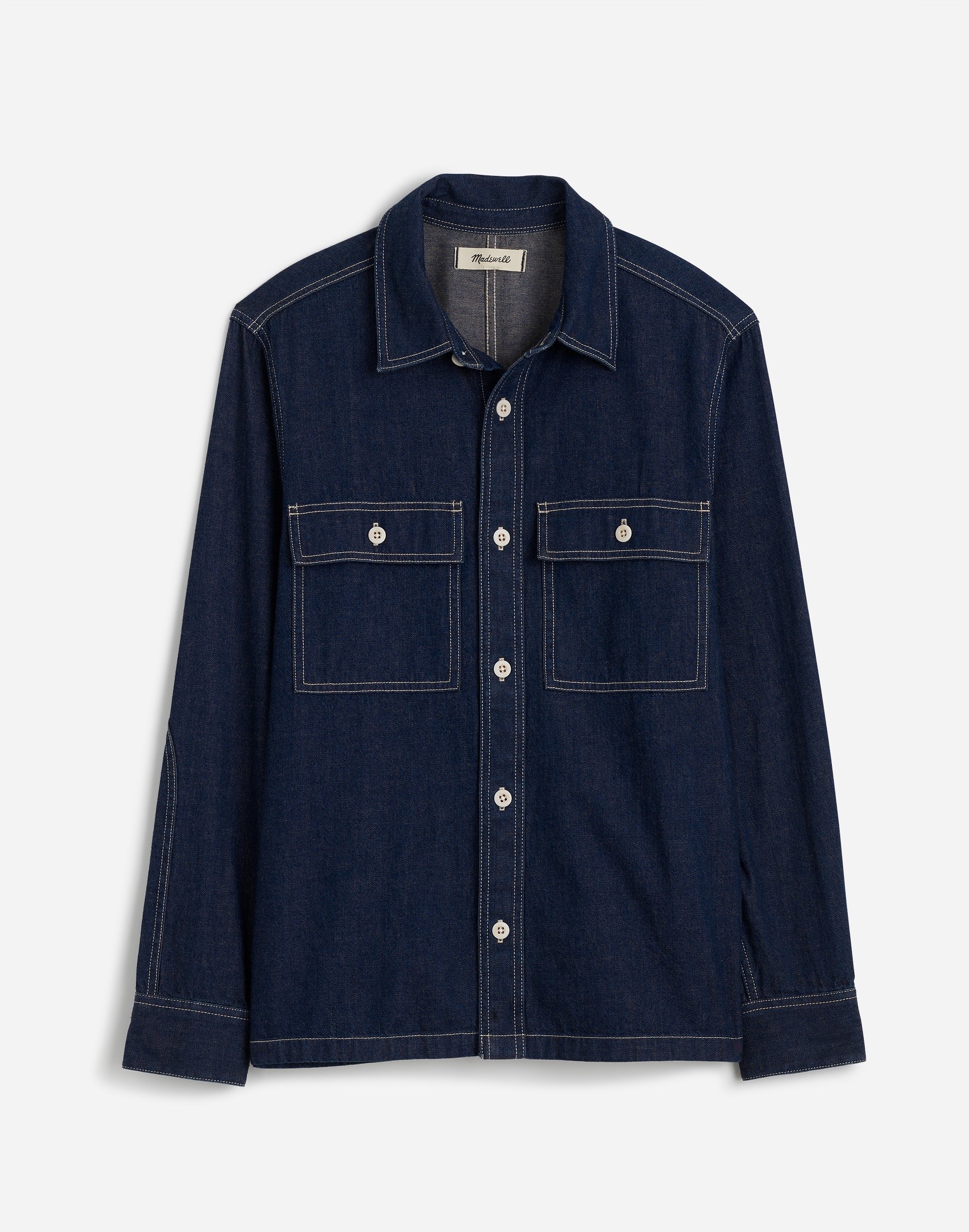 Straight-Hem Work Shirt Japanese Denim | Madewell