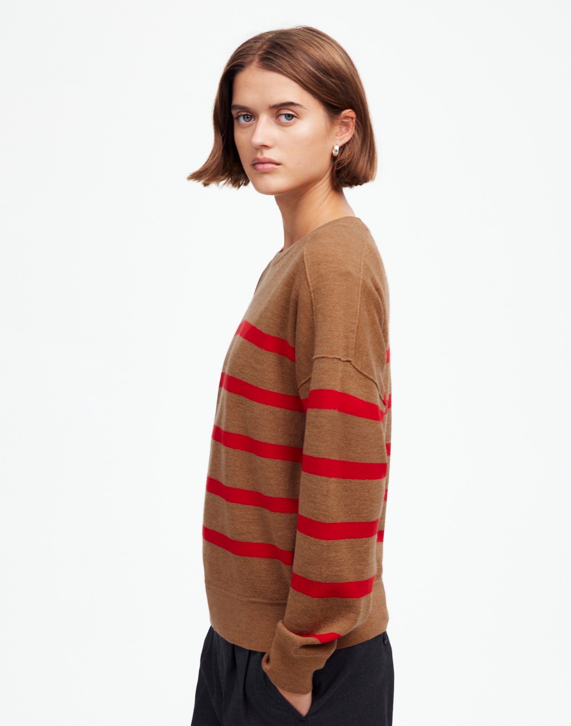 Merino Wool Sweatshirt in Stripe