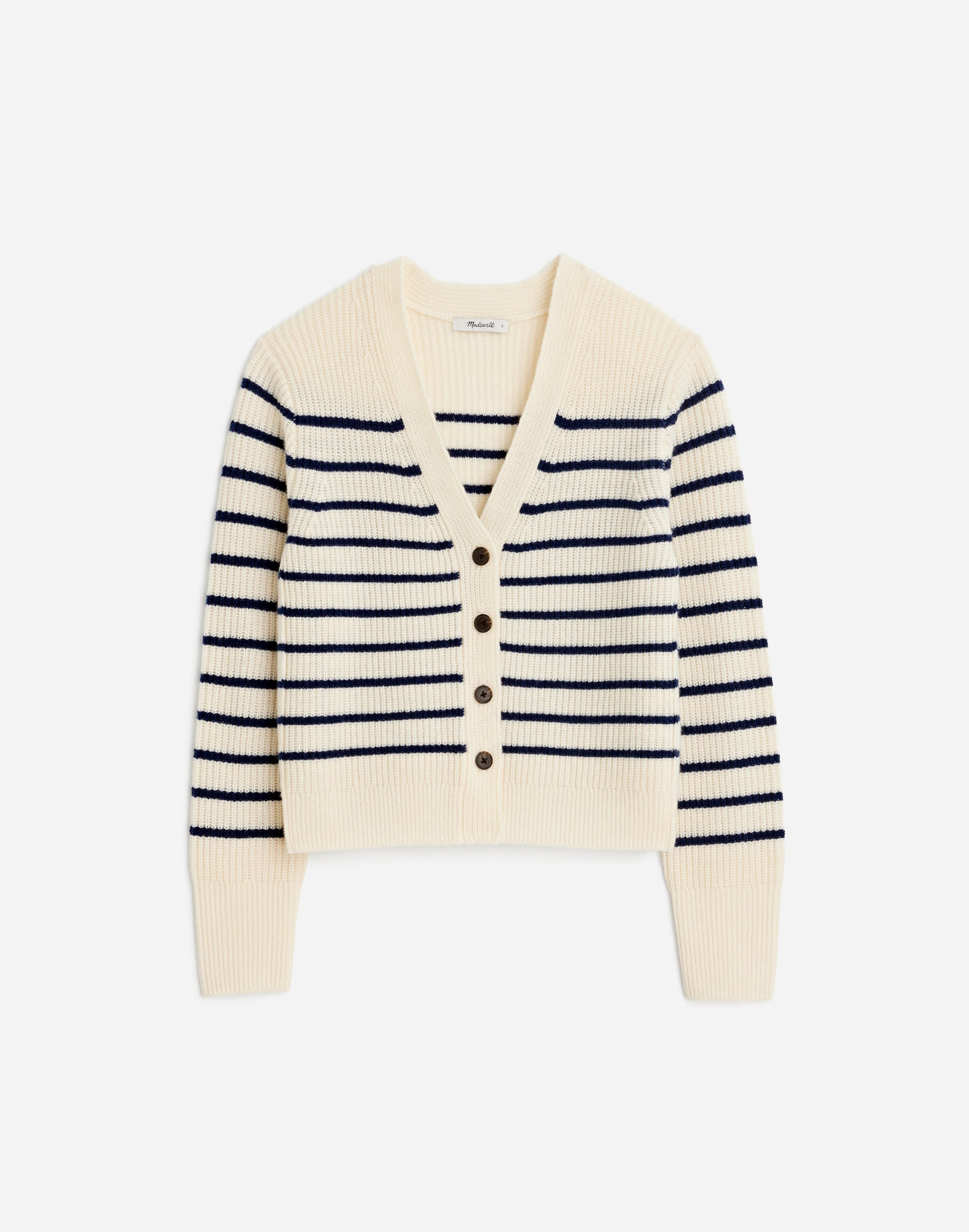 SoftWool V-Neck Cardigan Stripe | Madewell