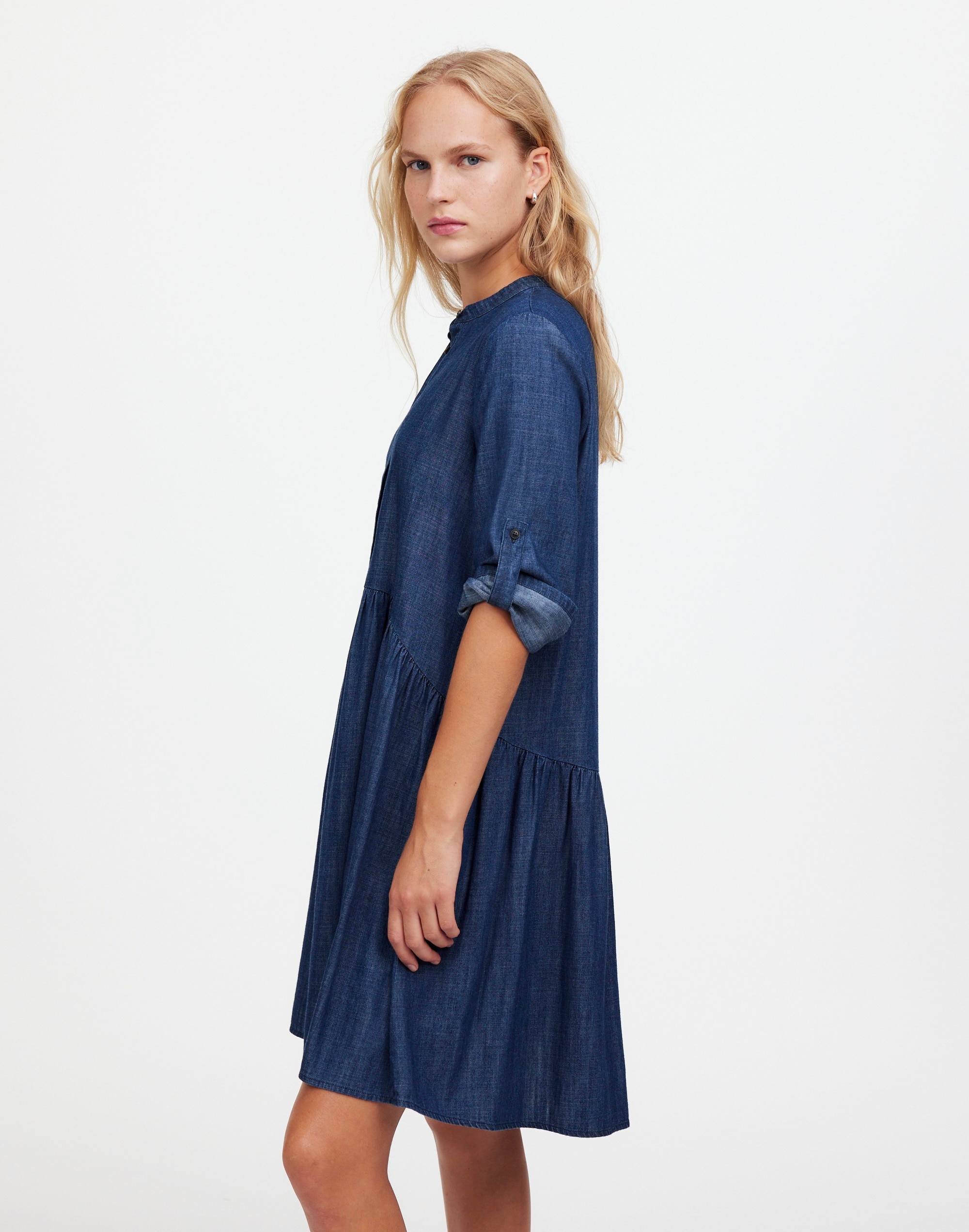 Denim Button-Front Mini Shirtdress | Madewell