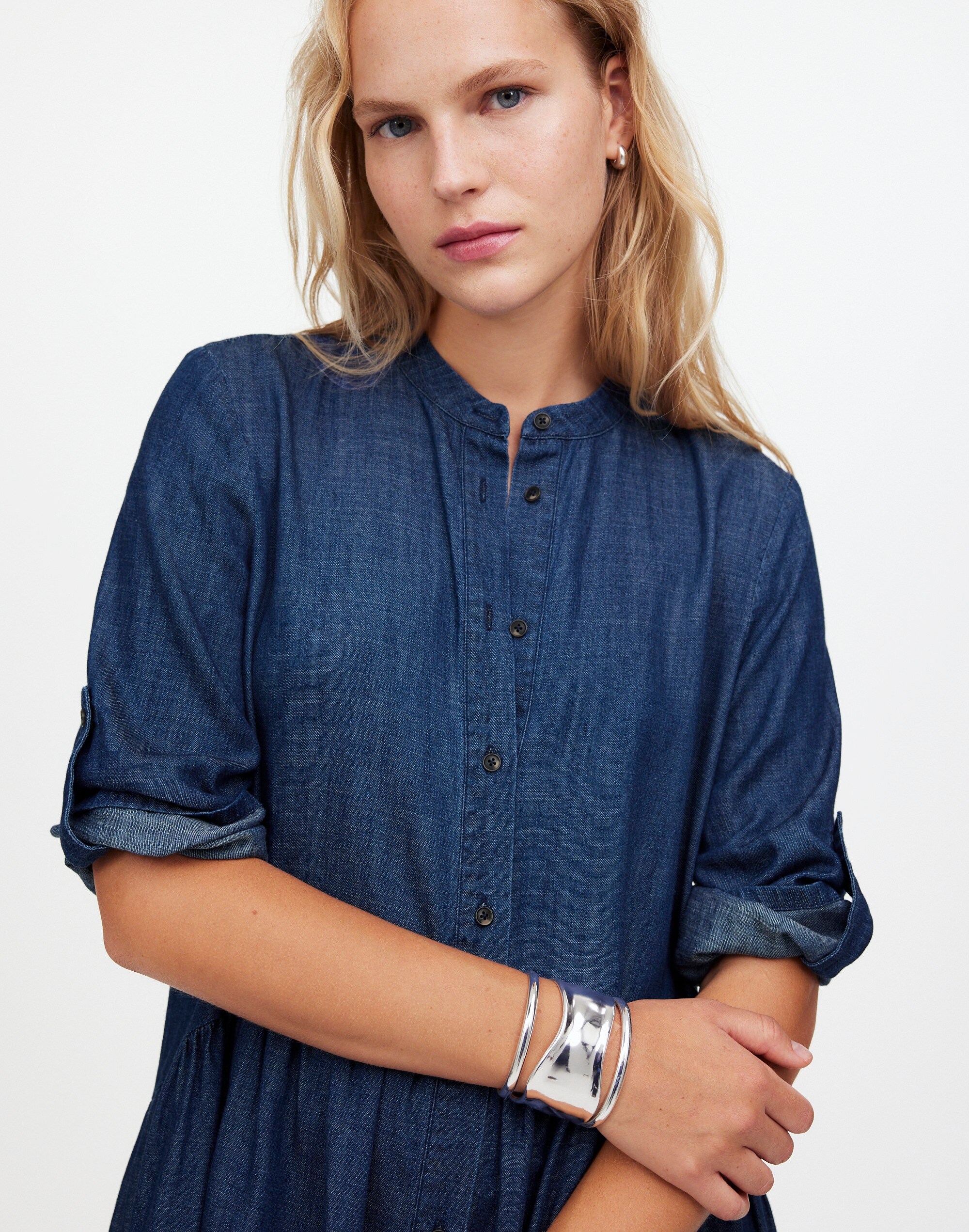 Denim Button-Front Mini Shirtdress | Madewell