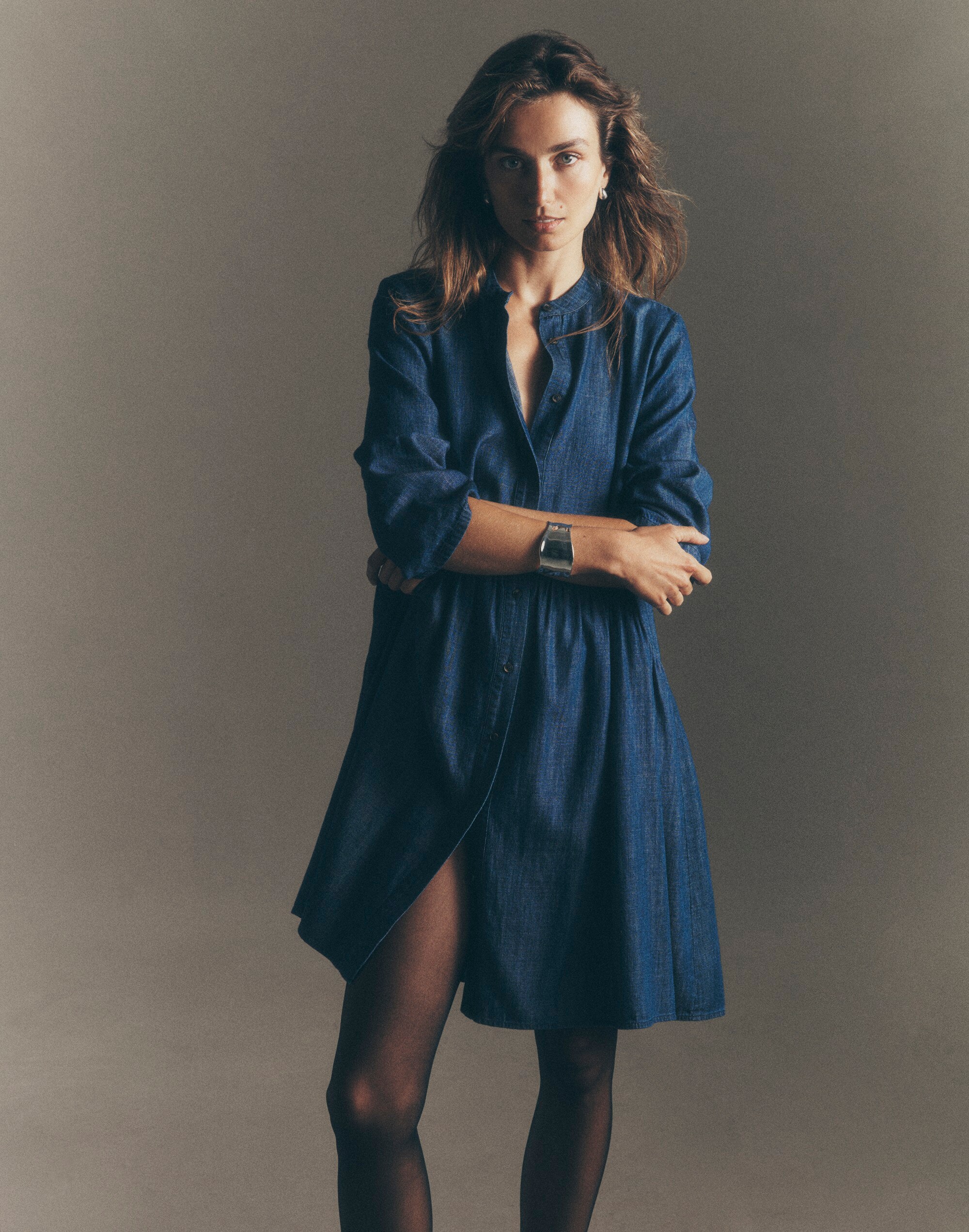 Denim Button-Front Mini Shirtdress | Madewell