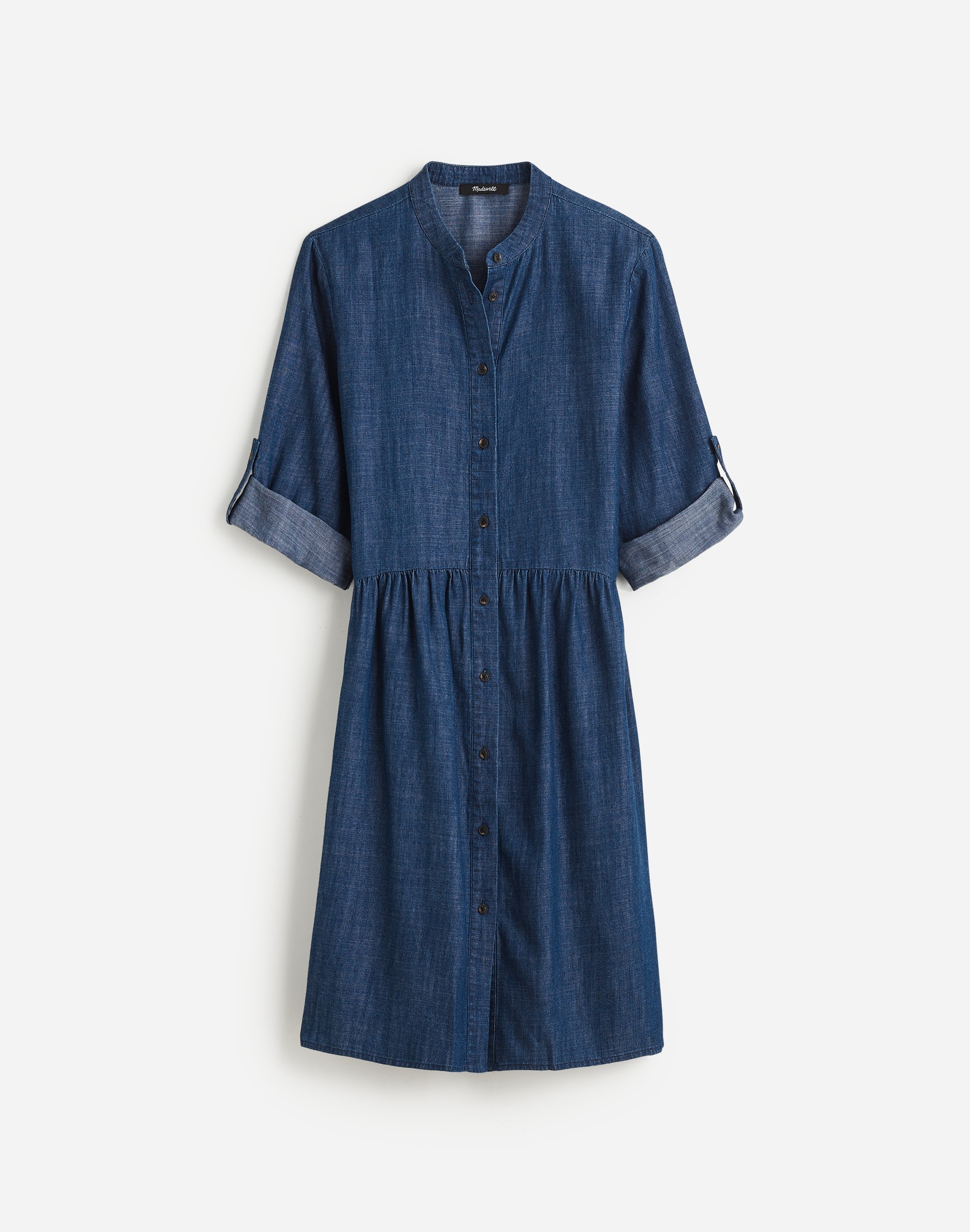 Denim Button-Front Mini Shirtdress | Madewell