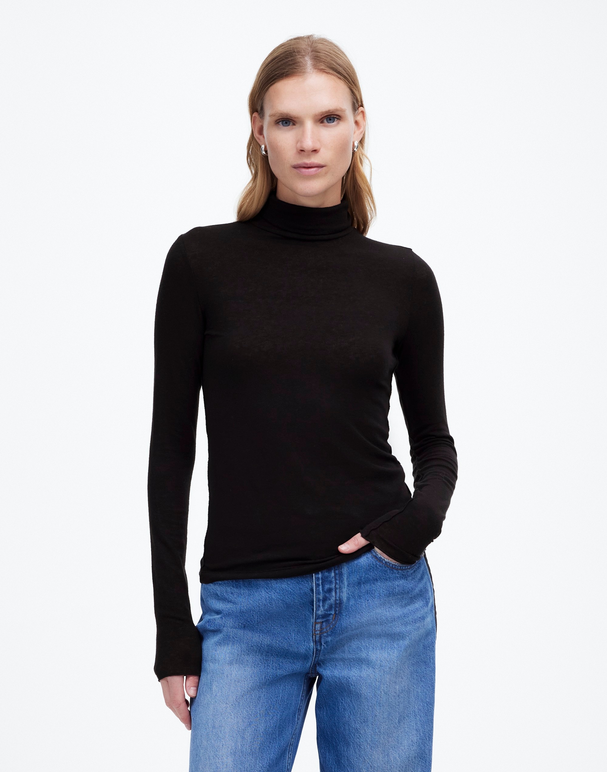 Wool-Blend Turtleneck Long-Sleeve Tee | Madewell