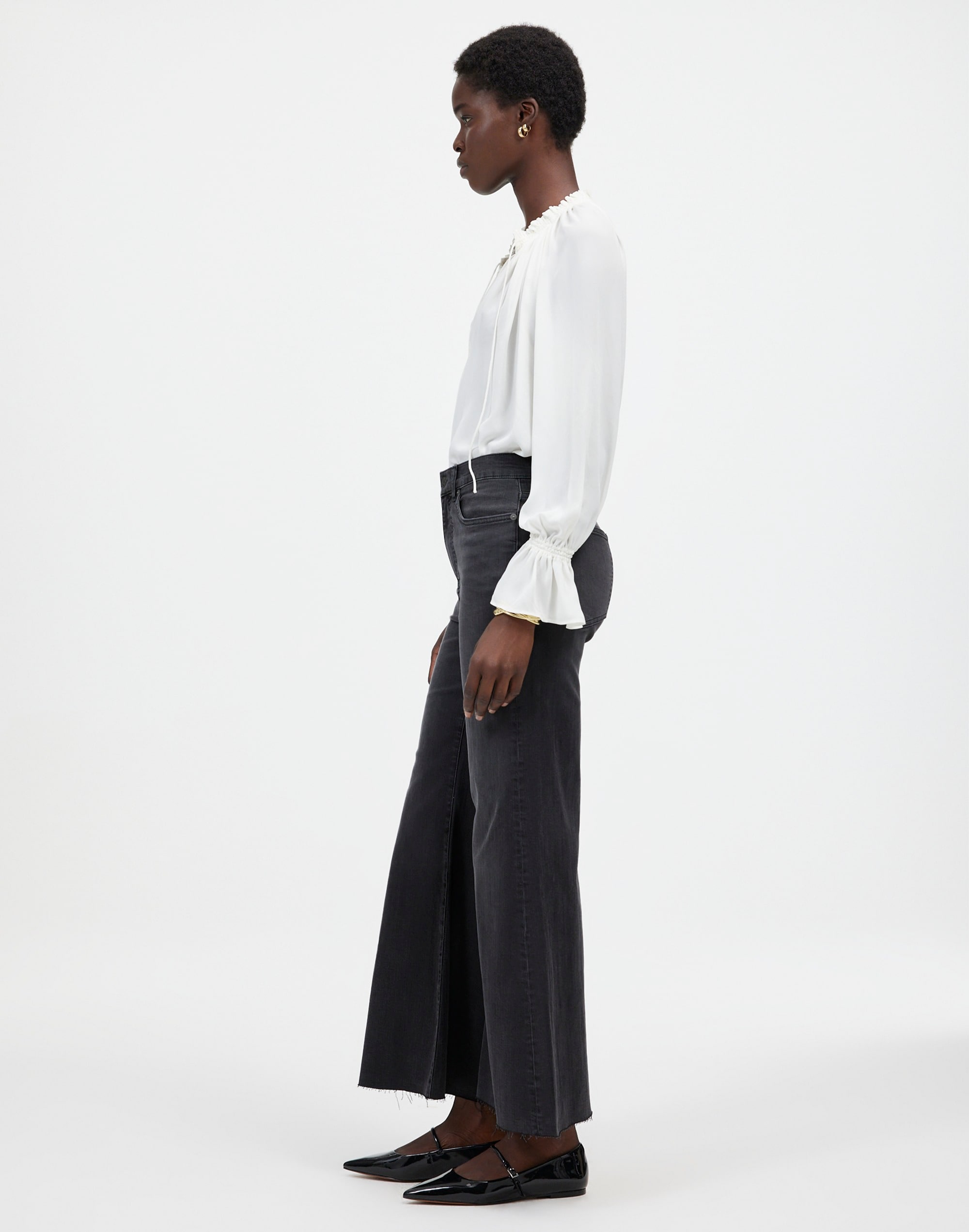 Flared Wide-Leg Jeans Black Chasm Wash | Madewell