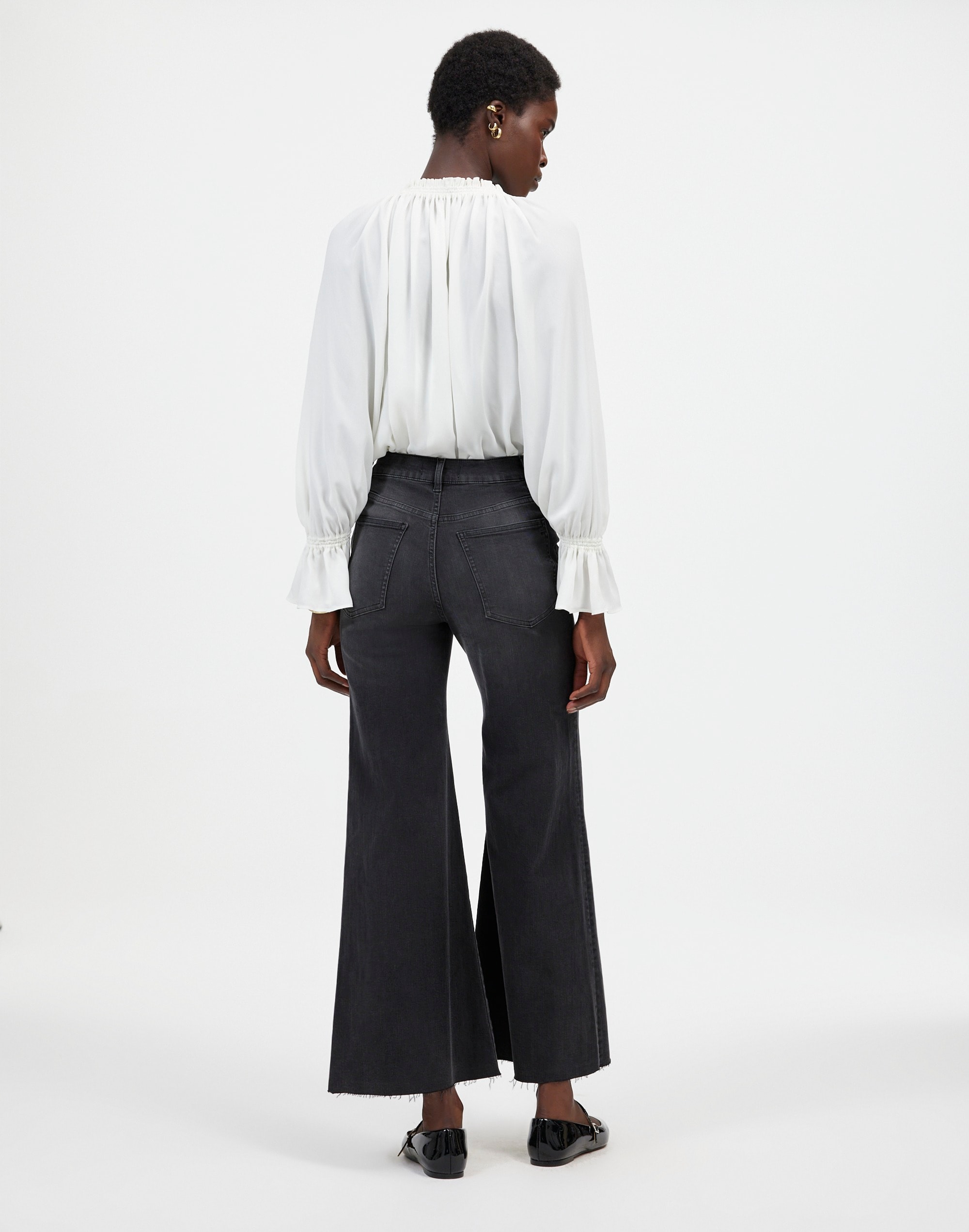 Flared Wide-Leg Jeans Black Chasm Wash | Madewell