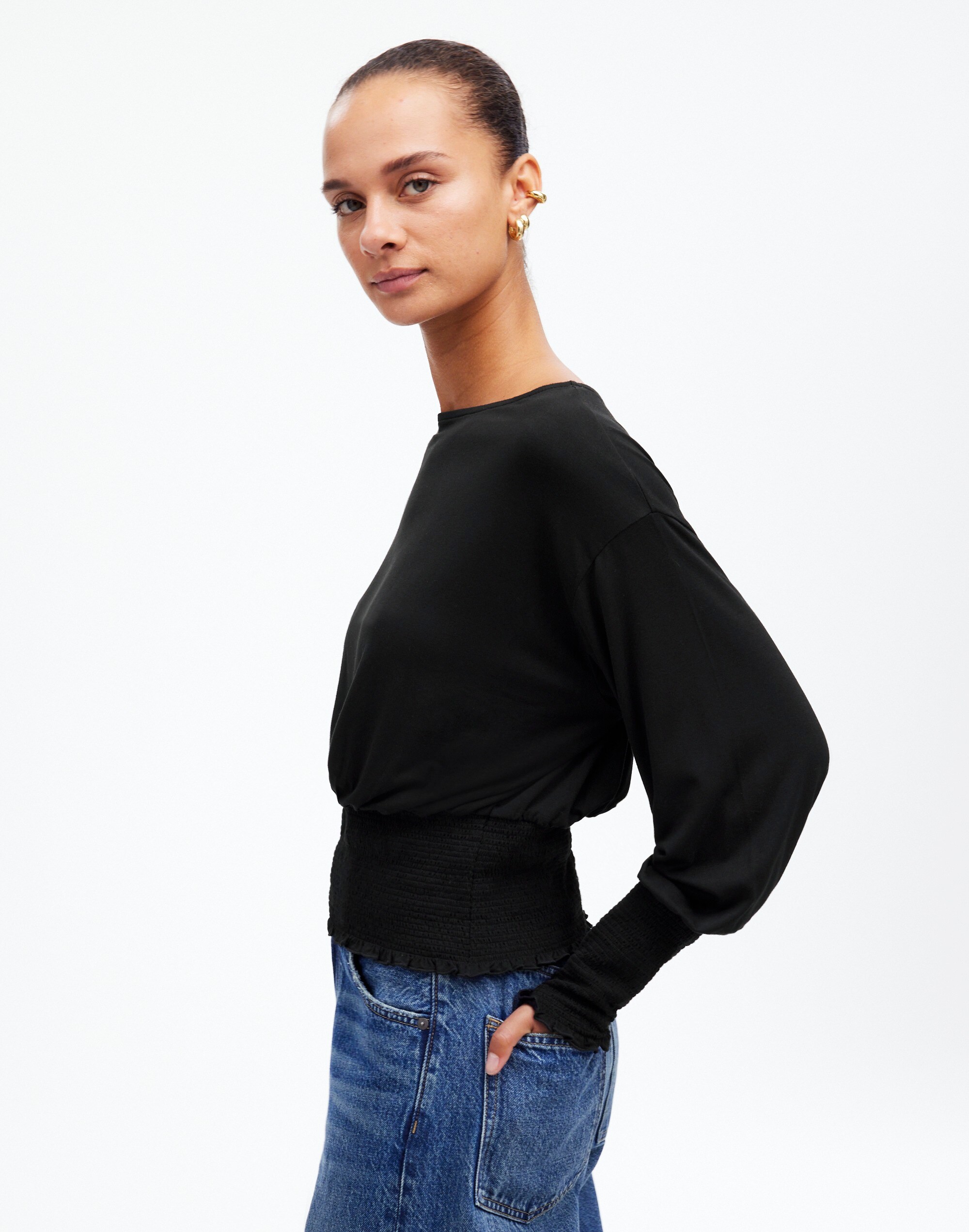 Cinched Long-Sleeve Top | Madewell