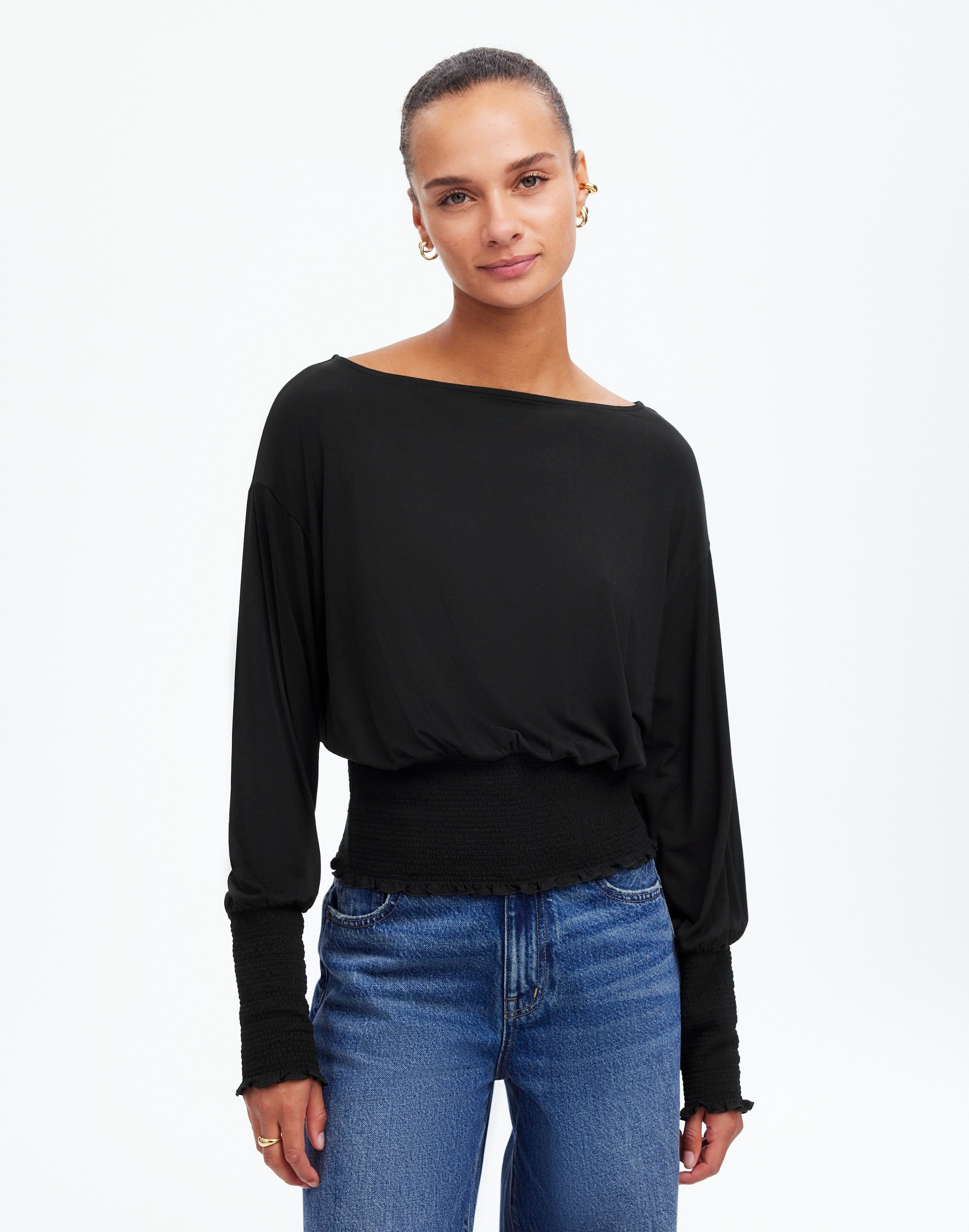 Cinched Long-Sleeve Top | Madewell