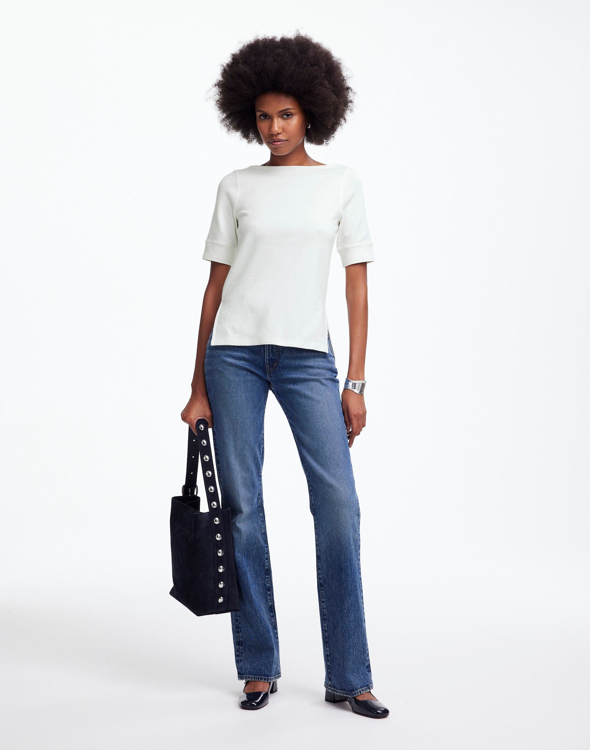 Elbow-Sleeve Boatneck Tee | Madewell