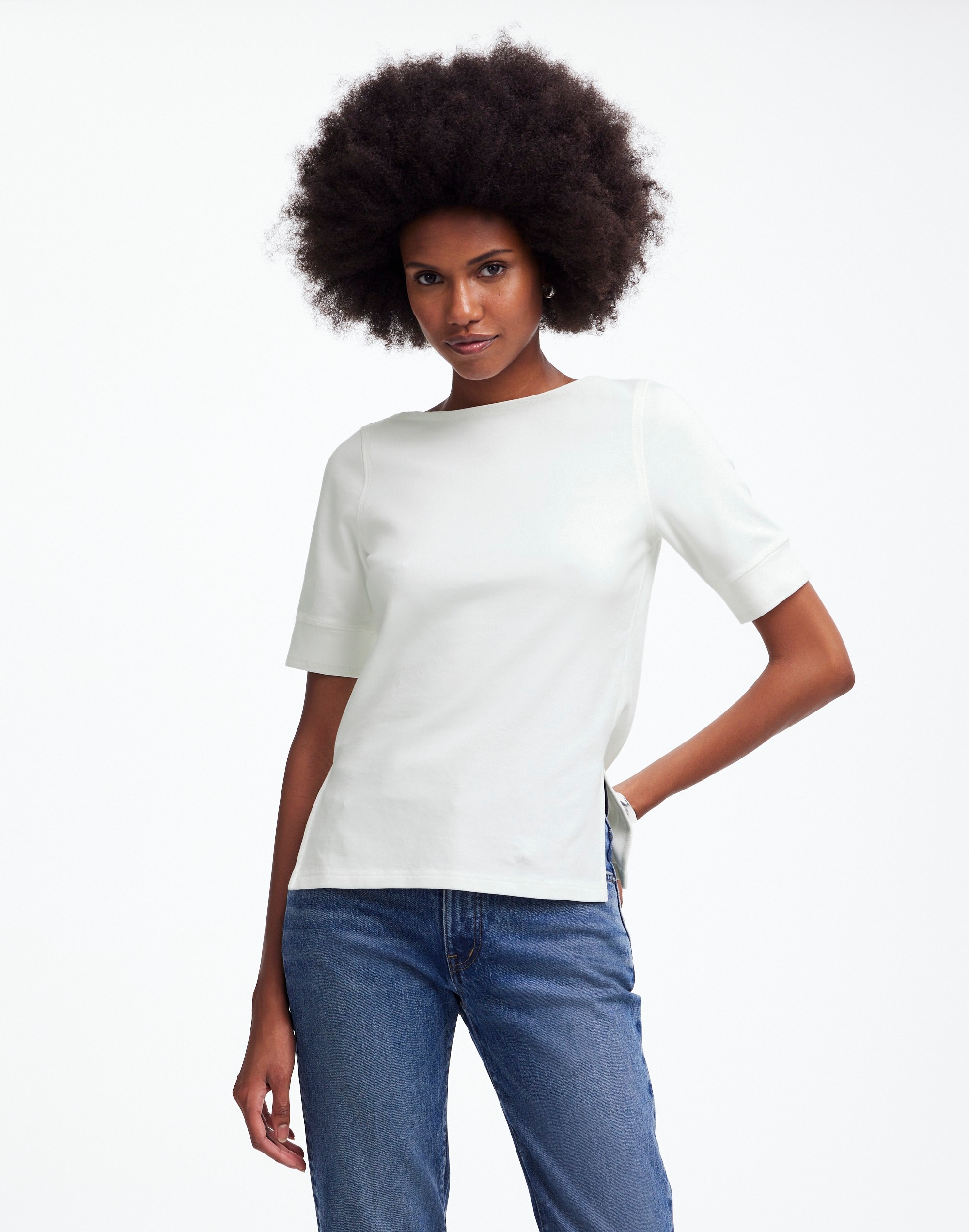 Elbow-Sleeve Boatneck Tee | Madewell