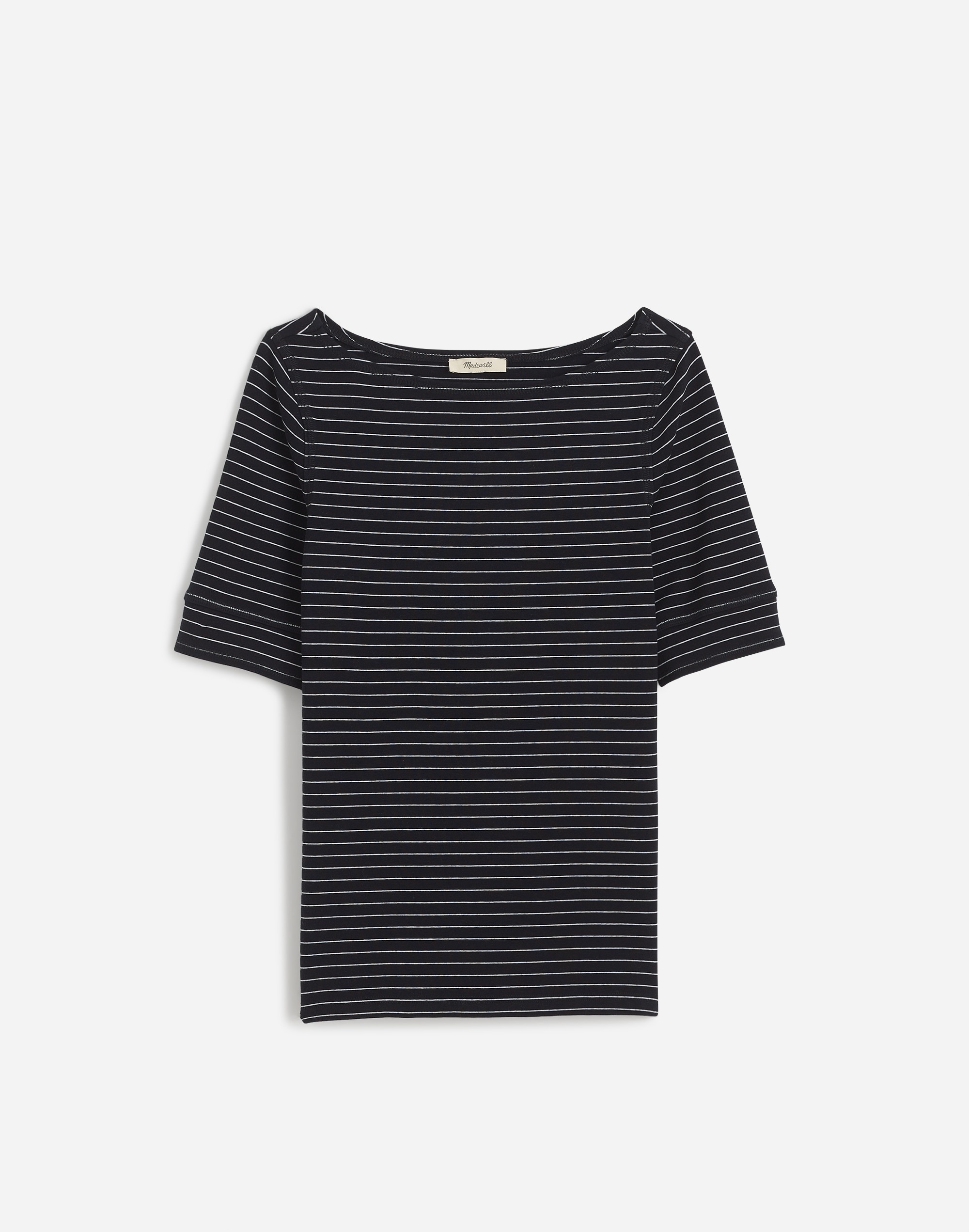 Ribbed Boatneck Tee Stripe | Madewell