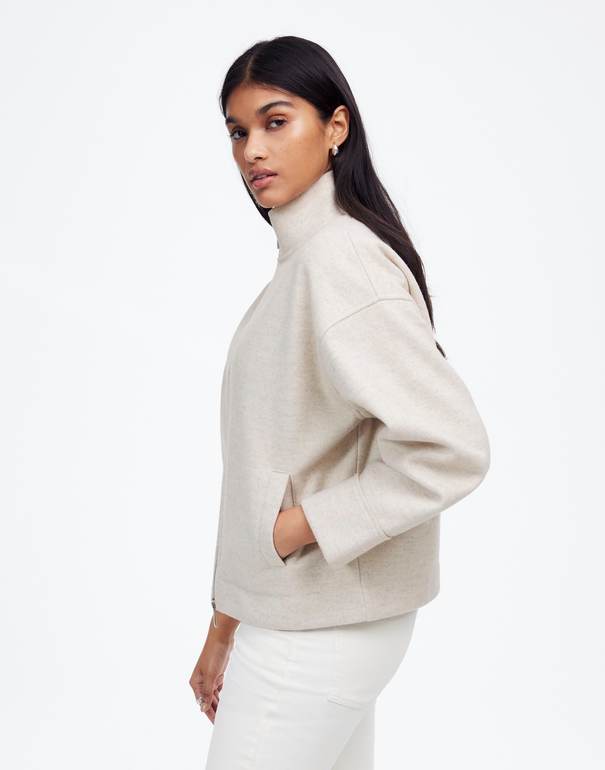 Relaxed Mockneck Knit Jacket | Madewell