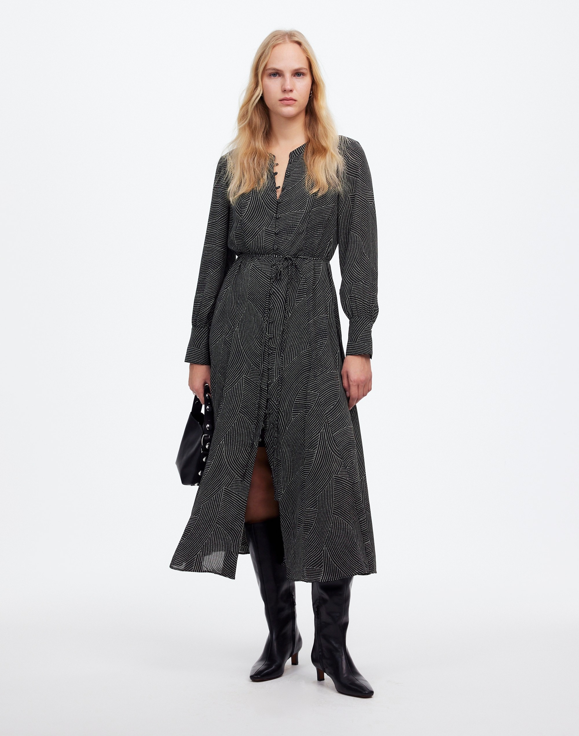 Tie-Waist Midi Dress Dot | Madewell